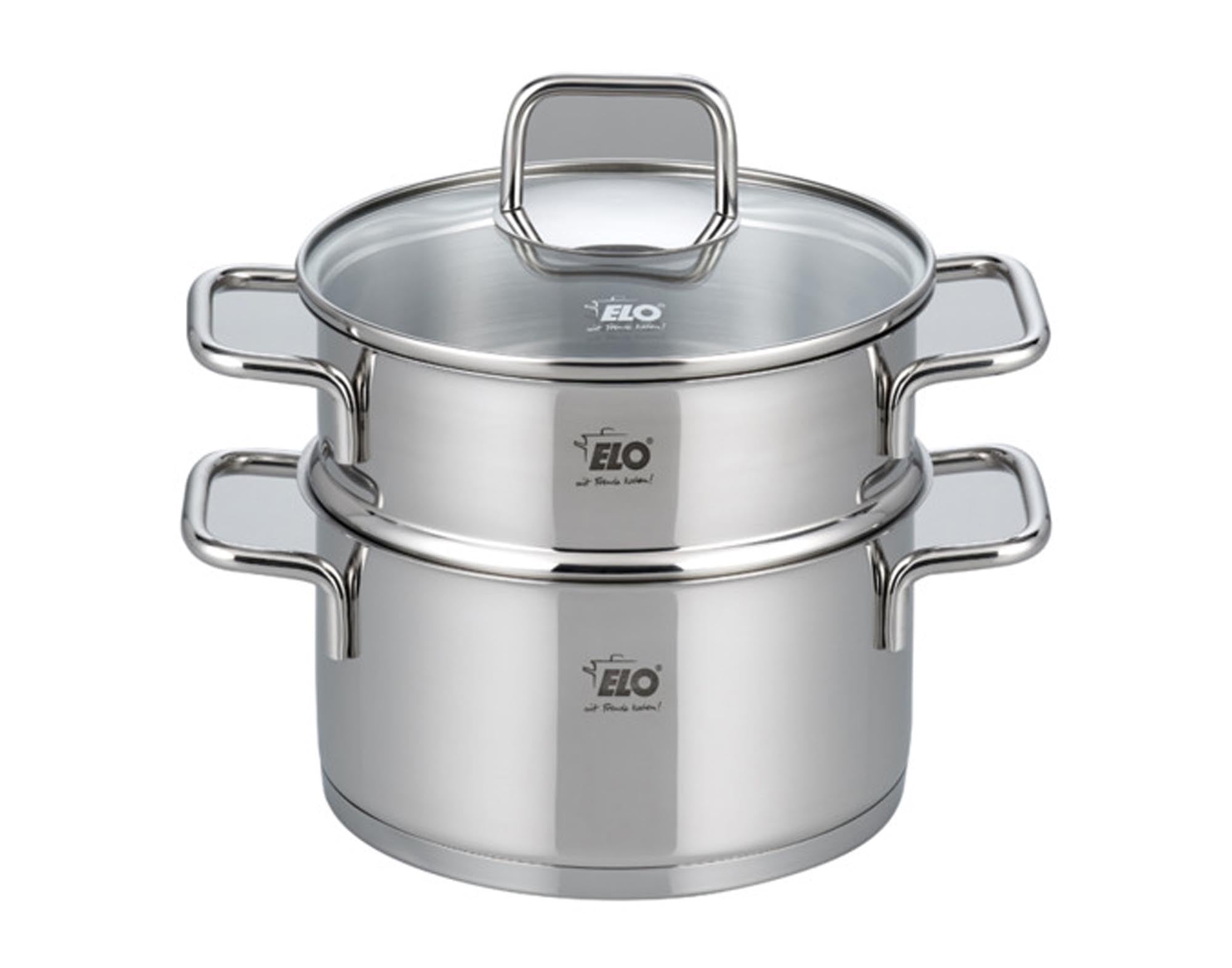 Der ELO Dampfgarer Citrin Bio ø 18 cm: Nachhaltig, gesund, ideal für Gemüse & Fisch. Bio-Beschichtung, fettfreies Garen, umweltfreundlich.