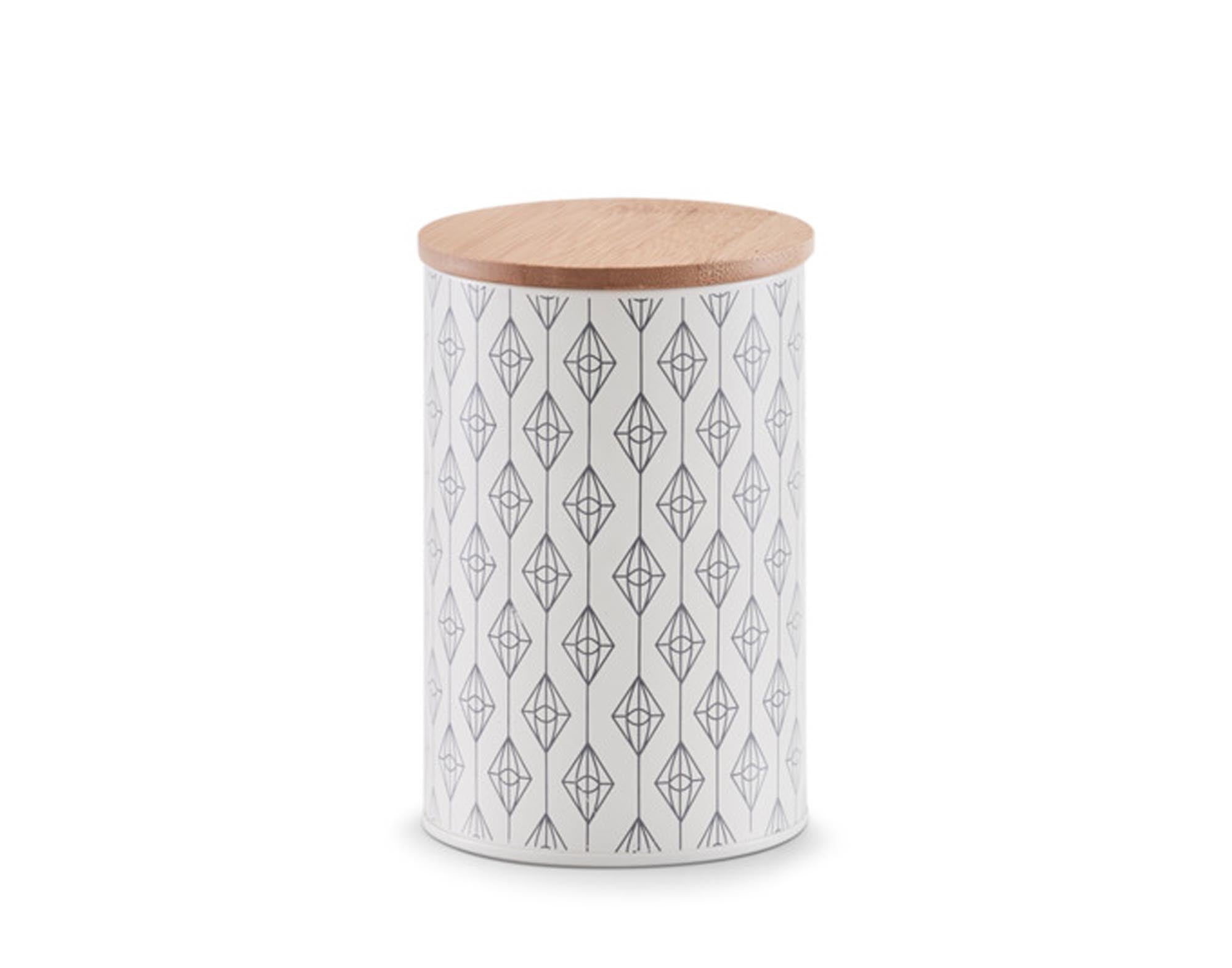 ZELLER Vorratsdose Metall Bamboo grau 1000 ml ø16x10.2 cm in  präsentiert im Onlineshop von KAQTU Design AG. Aufbewahrungsdose ist von ZELLER PRESENT