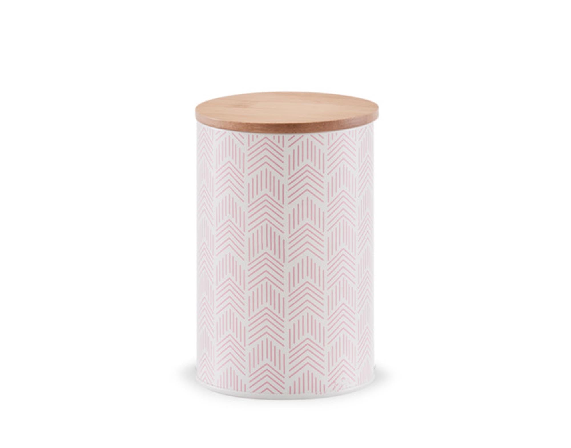 ZELLER Vorratsdose Metall Bamboo rosa 1000 ml ø16x10.2 cm in  präsentiert im Onlineshop von KAQTU Design AG. Aufbewahrungsdose ist von ZELLER PRESENT