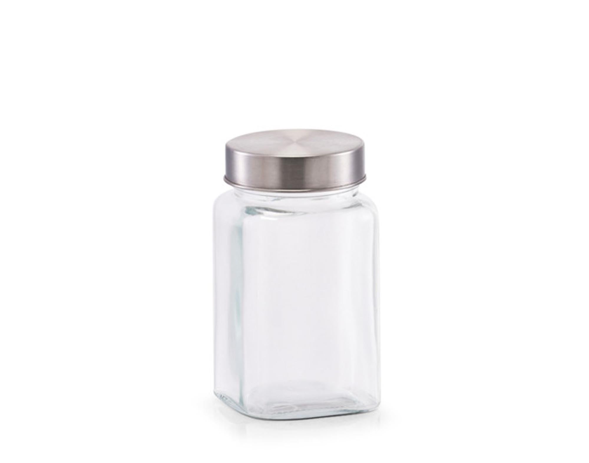 Elegantes 4200 ml Vorratsglas von ZELLER PRESENT mit Metalldeckel, ideal für Reis, Pasta, Müsli. Robust, spülmaschinenfest, stilvoll.