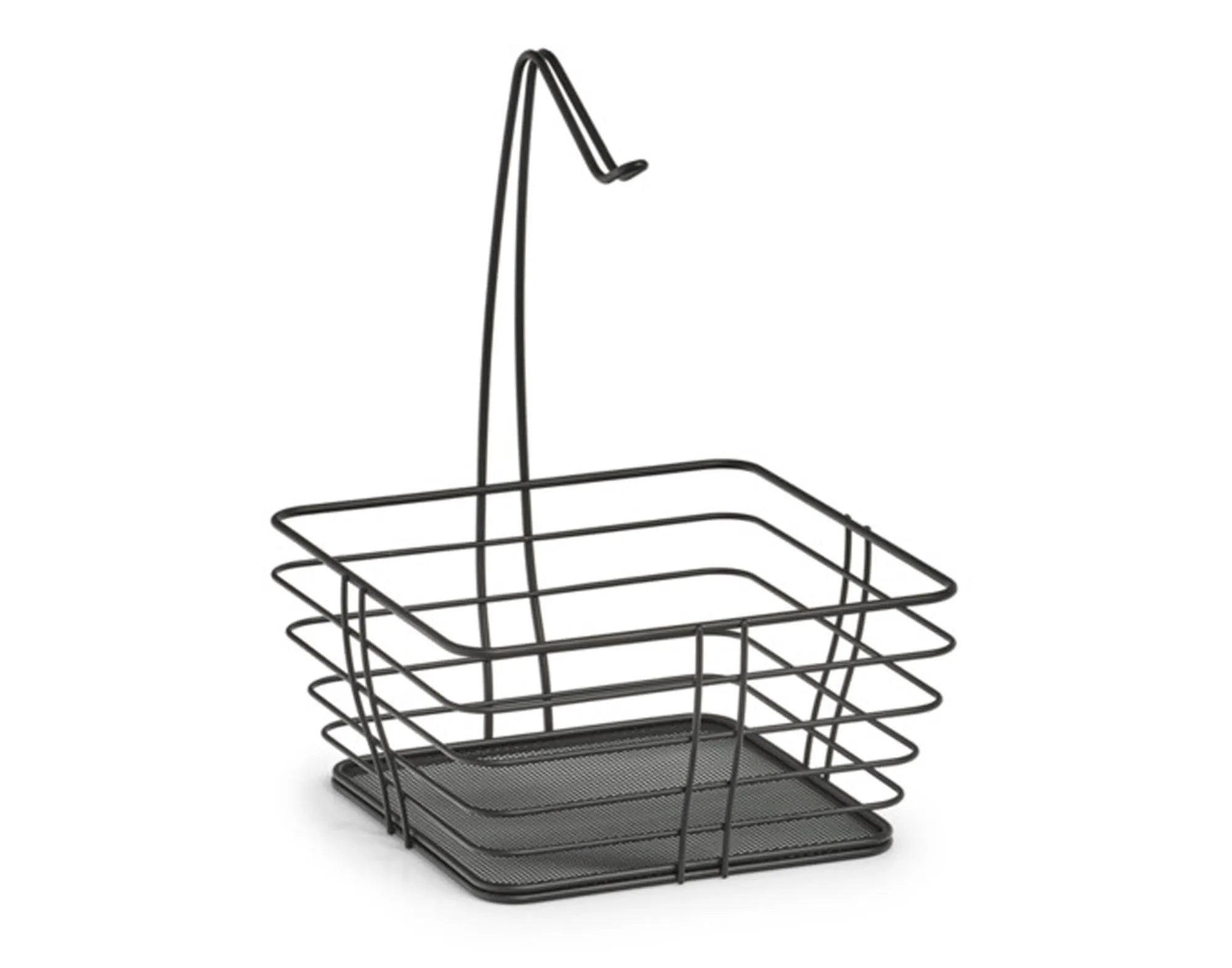 Eleganter Fruchtkorb aus pulverbeschichtetem Metall, 26x26x36 cm, ideal für Küche und Esszimmer, sorgt für frische Aufbewahrung.
