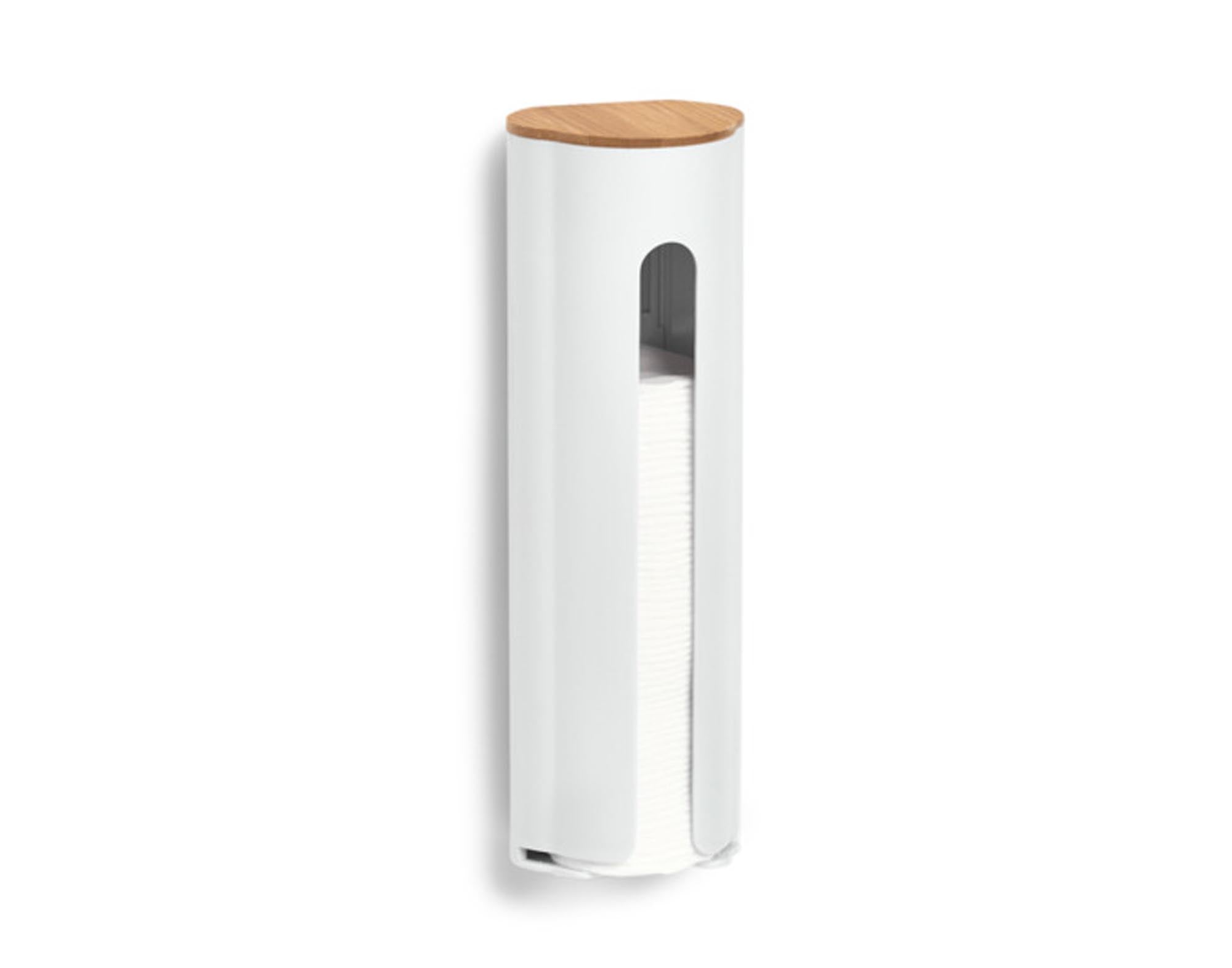 ZELLER cotton pad dispenser Bamboo <tc>weis</tc>s 8x6.5x25 cm