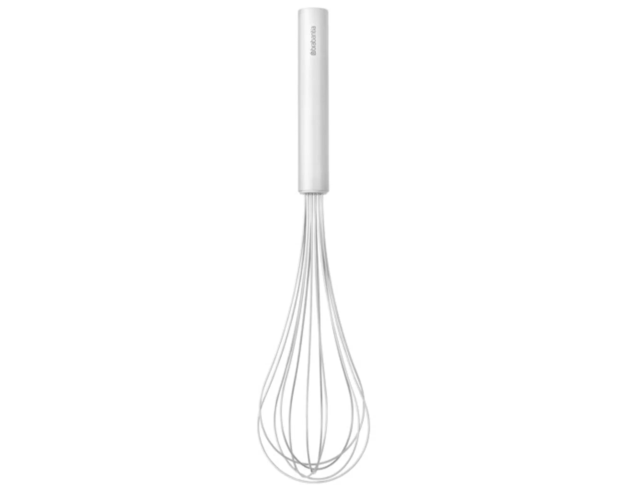 Eleganter, 30.6 cm langer BRABANTIA Schneebesen aus Edelstahl, ergonomisch, spülmaschinenfest, ideal für Eischnee und Saucen.
