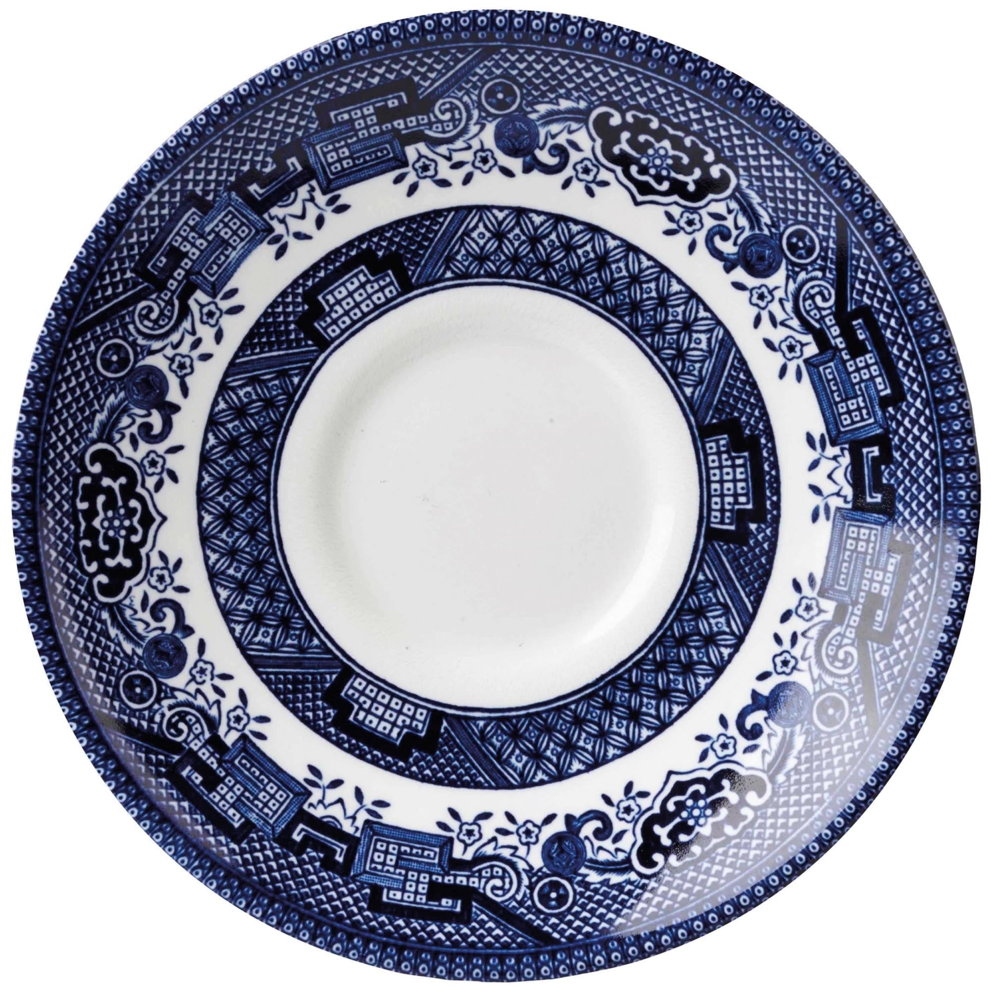 Elegante V.P. Blue Willow Untere 14.1cm von Churchill: Hochwertiges Porzellan, klassisches Muster, spülmaschinenfest, mikrowellengeeignet.