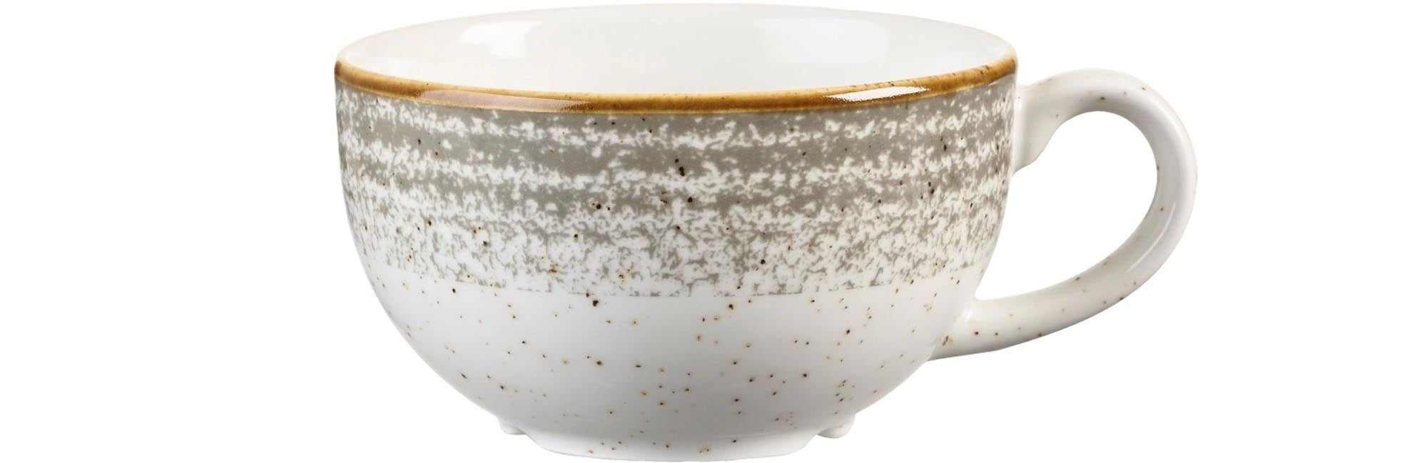 Elegante S.P. Homespun Stone Grey Tasse, 22.7cl, ideal für Kaffee & Tee. Modernes, langlebiges Porzellan, spülmaschinenfest.