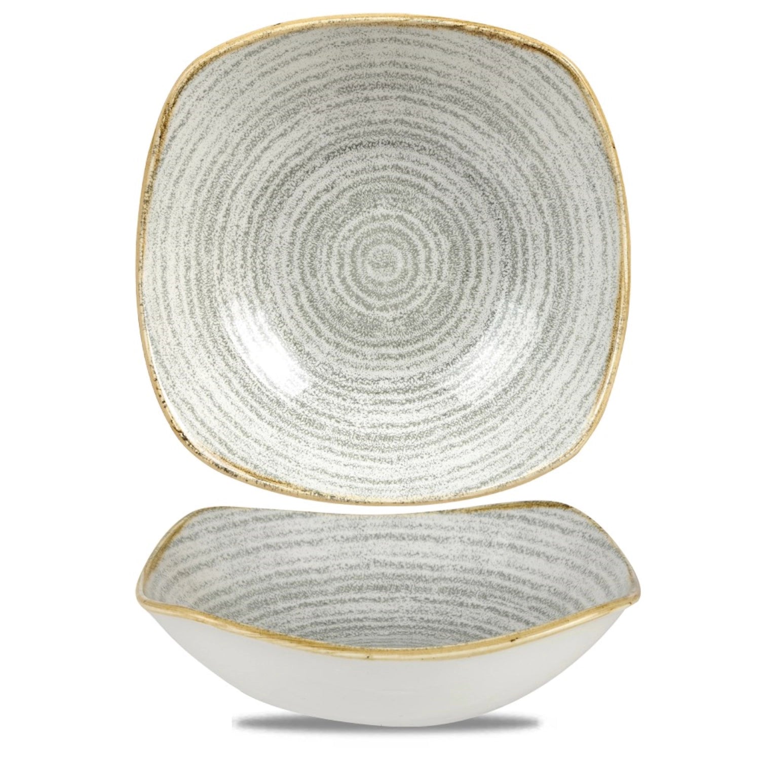 S.PHomespun Stone Grey square deep plate 23.5cm