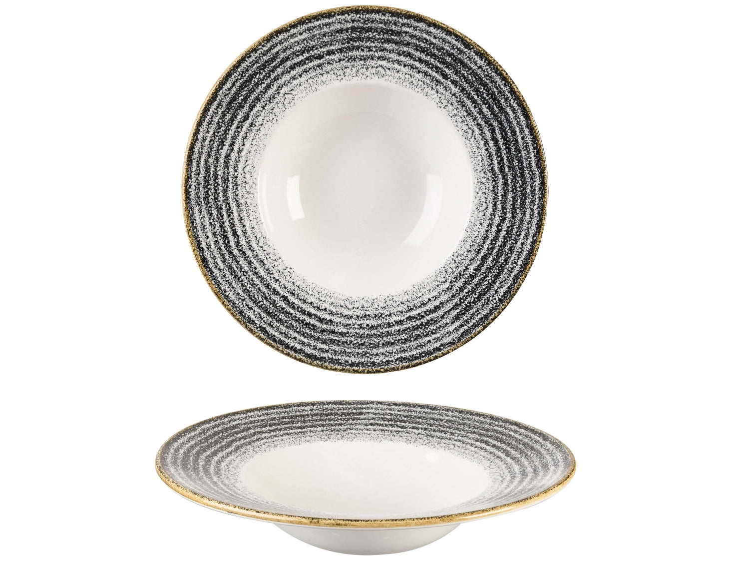 S.P. Homespun CharcAssiette noire à bord profond 28 cm