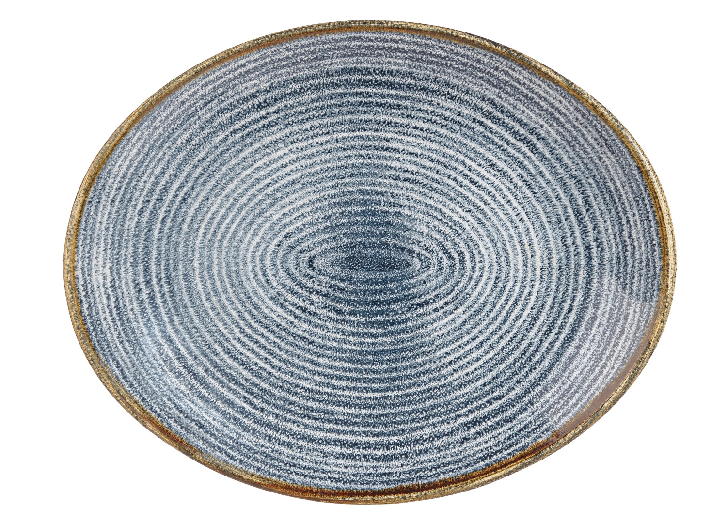S.PAssiette ovale Homespun Slate Blue 27x22,9cm