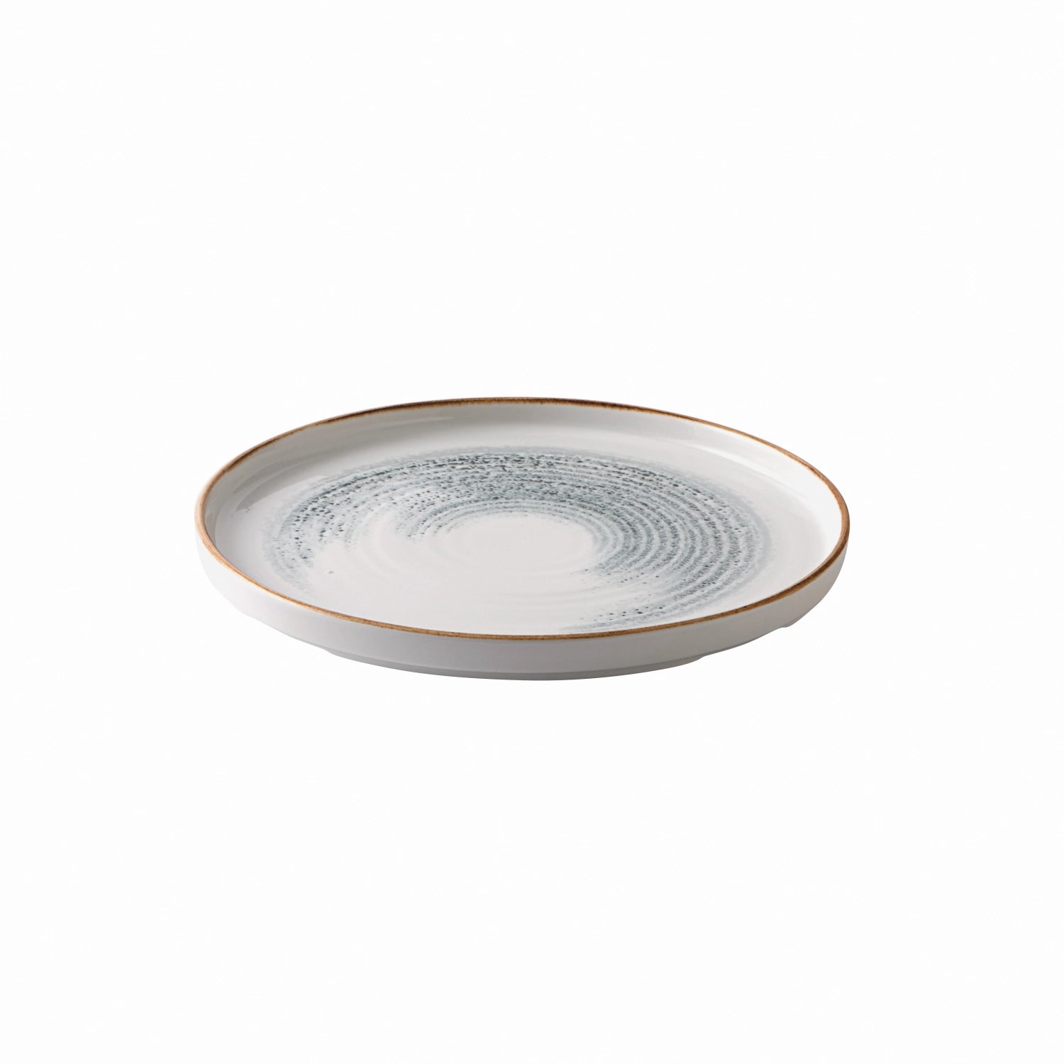 Stilvoller 26 cm großer Jasper Grey Walled Teller von S.P. Homespun Accents, perfekt für ansprechende Präsentationen und festliche Anlässe.