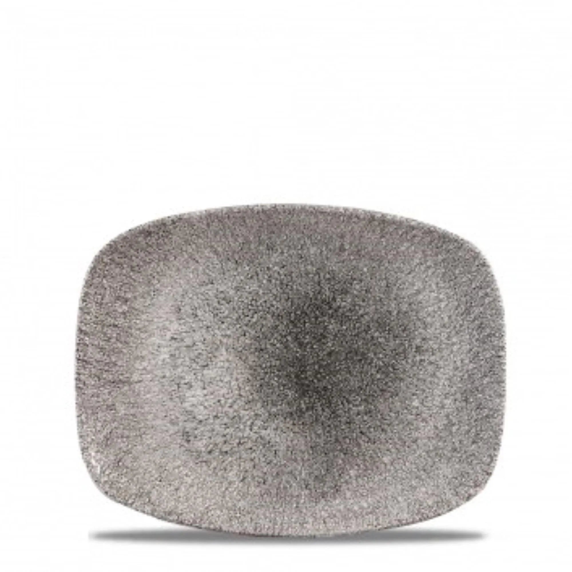 Elegante, robuste Porzellanplatte (26.1x20.2cm) mit einzigartiger Raku-Glasur, ideal für stilvolle Speisenpräsentation.
