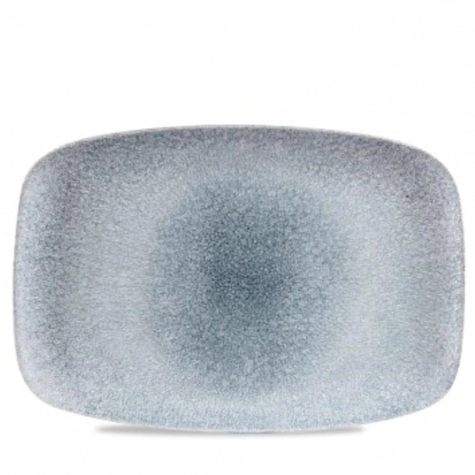 Elegante, rechteckige Raku Topaz Blue Platte von Churchill, 35.5x24.5cm, ideal für stilvolle Präsentationen.