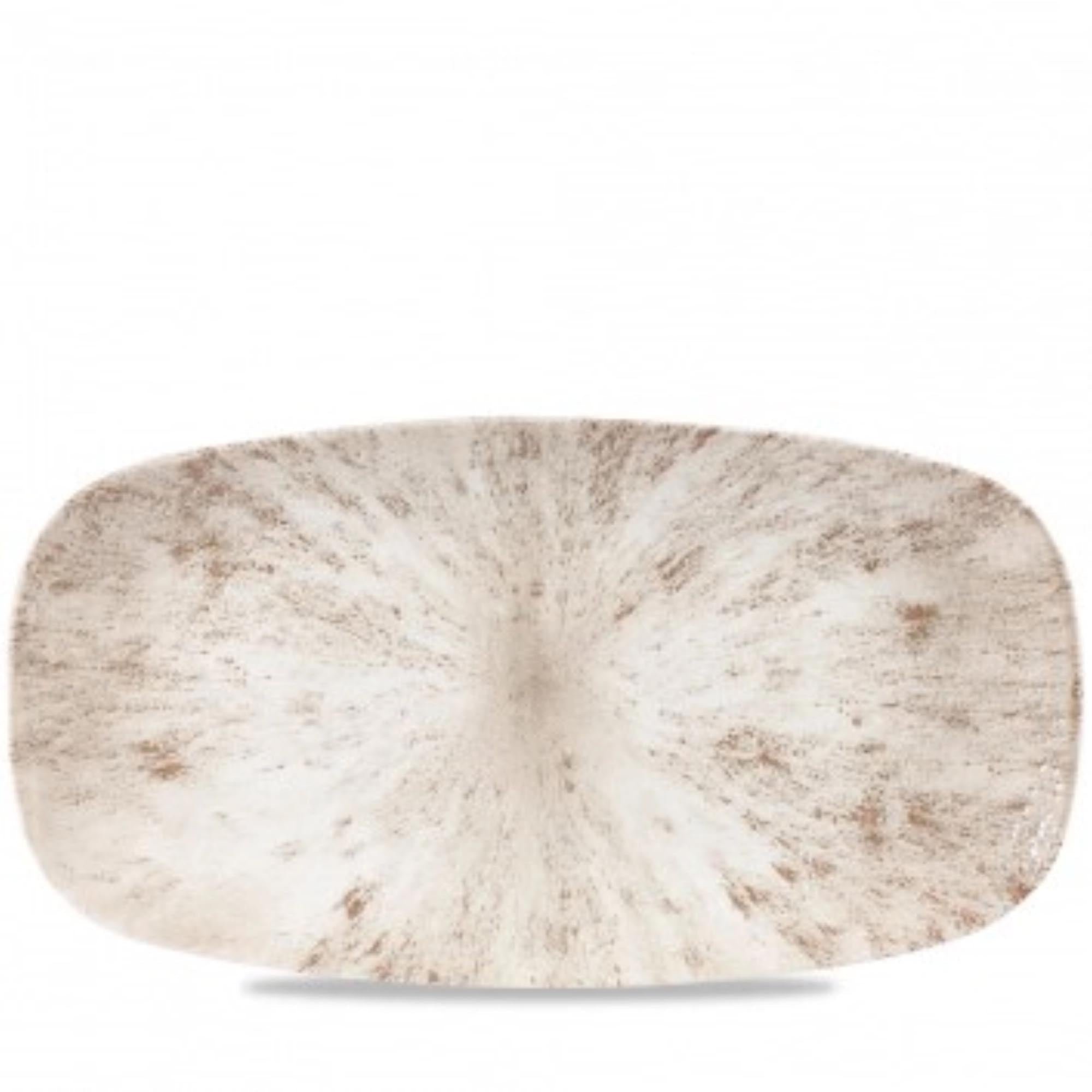 Elegante, robuste Porzellanplatte in Agate Grey, 35.5x18.9cm, ideal für stilvolle Speisenpräsentation, hitze- und kratzfest.