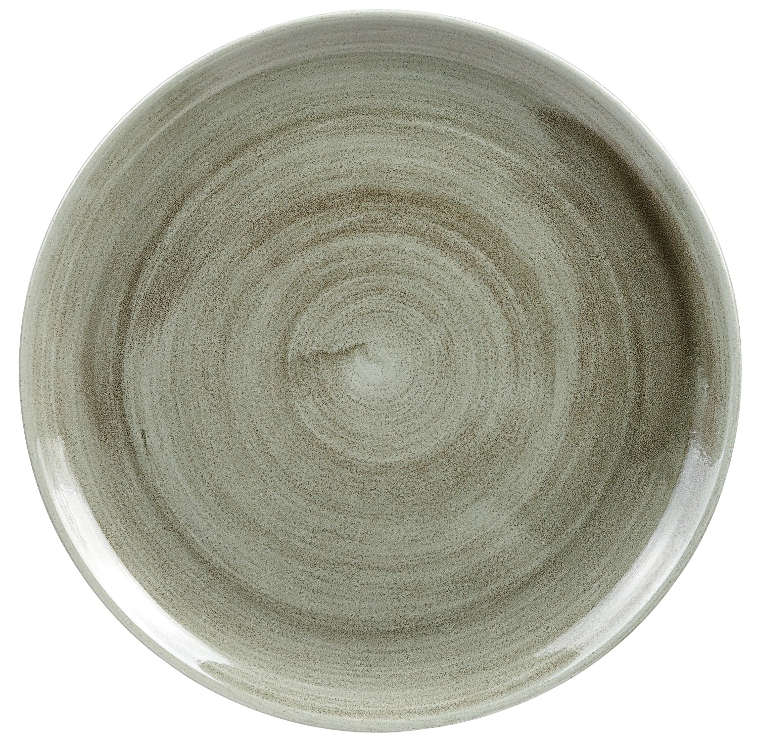 Stonecast Patina Burnished Green Coupe plate flat 28.8cm