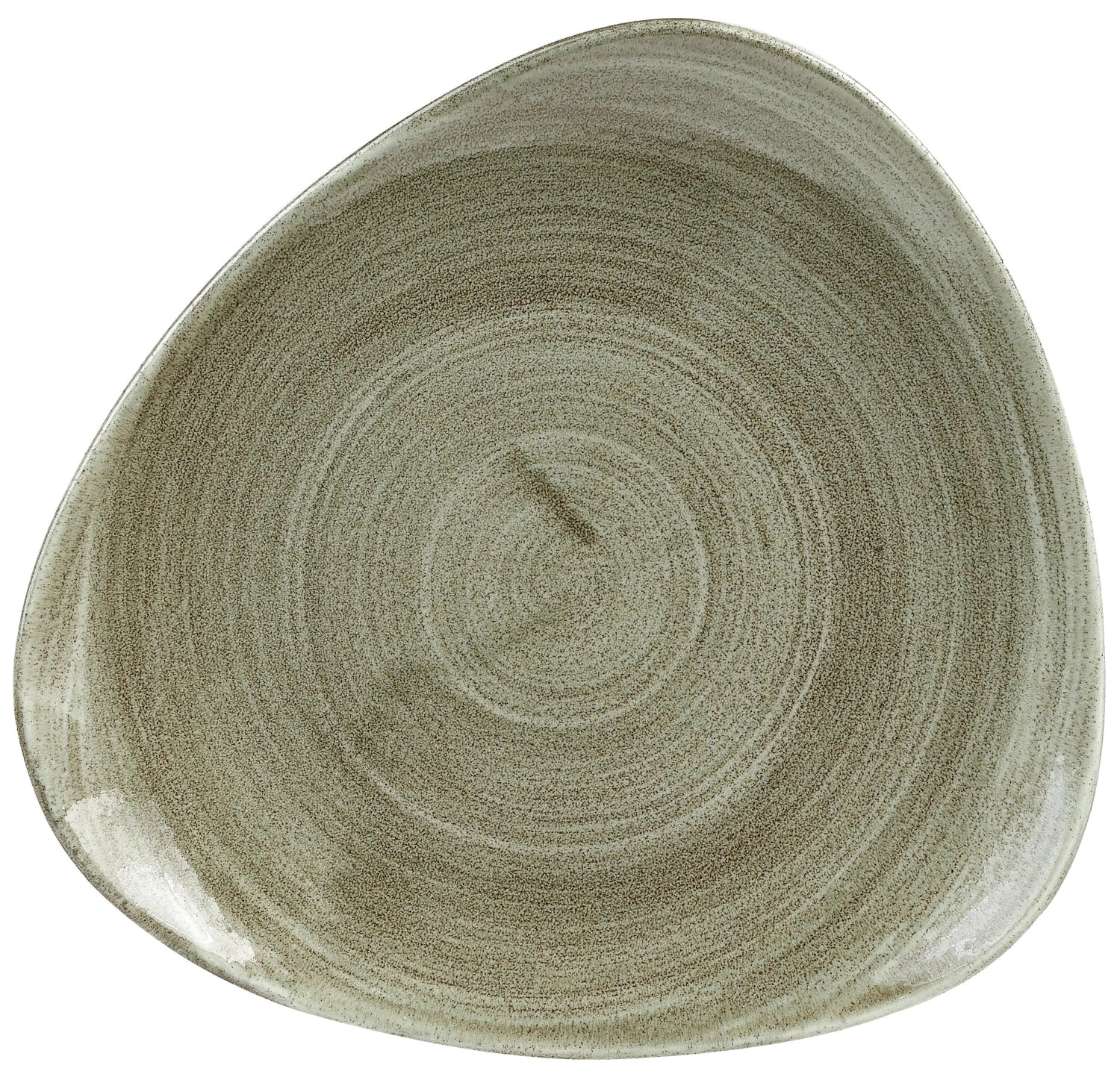 Stonecast patina onnished green triangle plate flat 22.9c