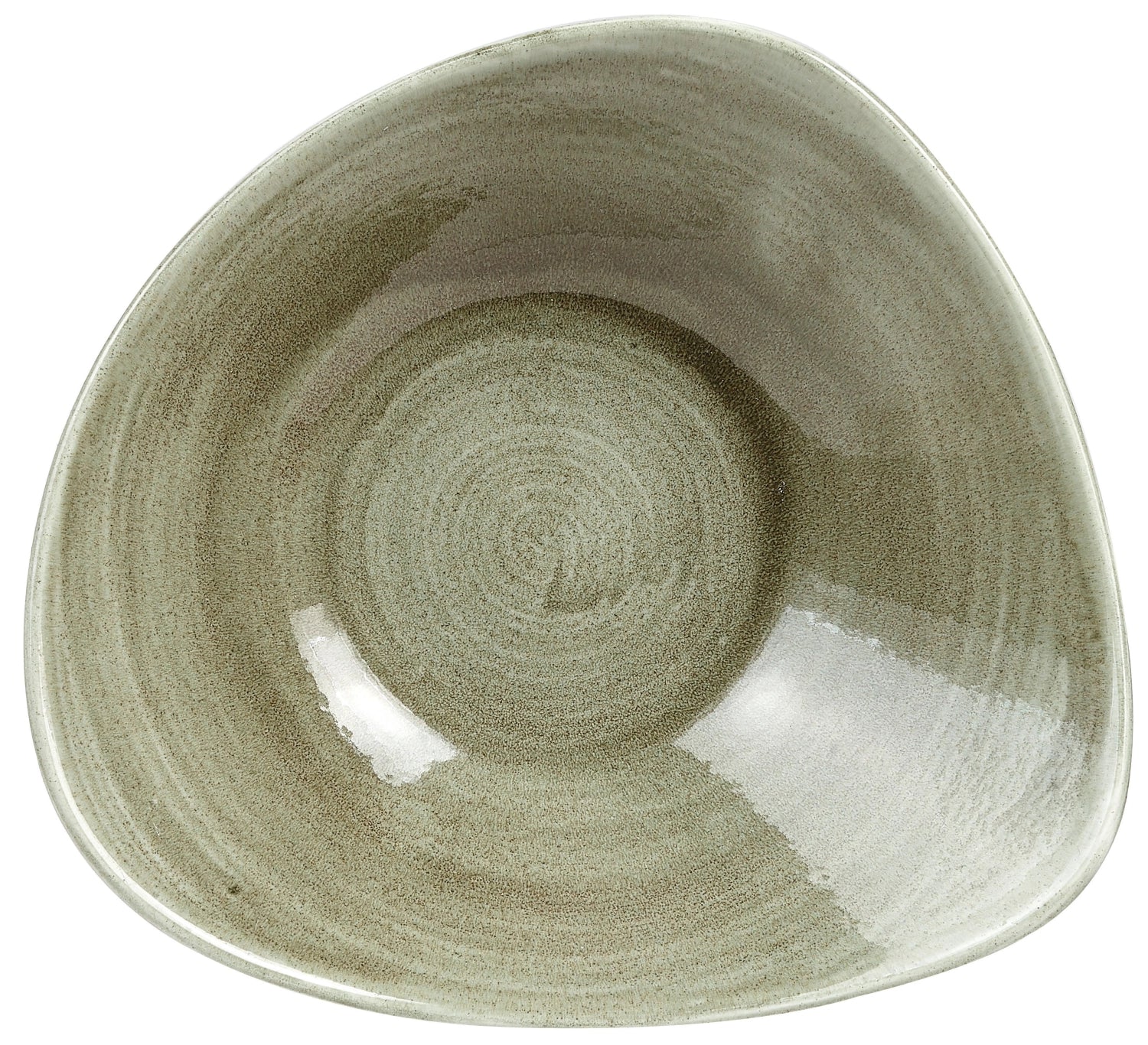 Stonecast Patina Burnished Green Triangel Teller tief 23.5cm