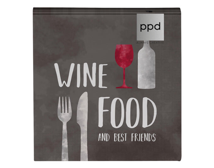 Servietten Wine Food 33x33 cm in  präsentiert im Onlineshop von KAQTU Design AG. Servietten ist von PPD