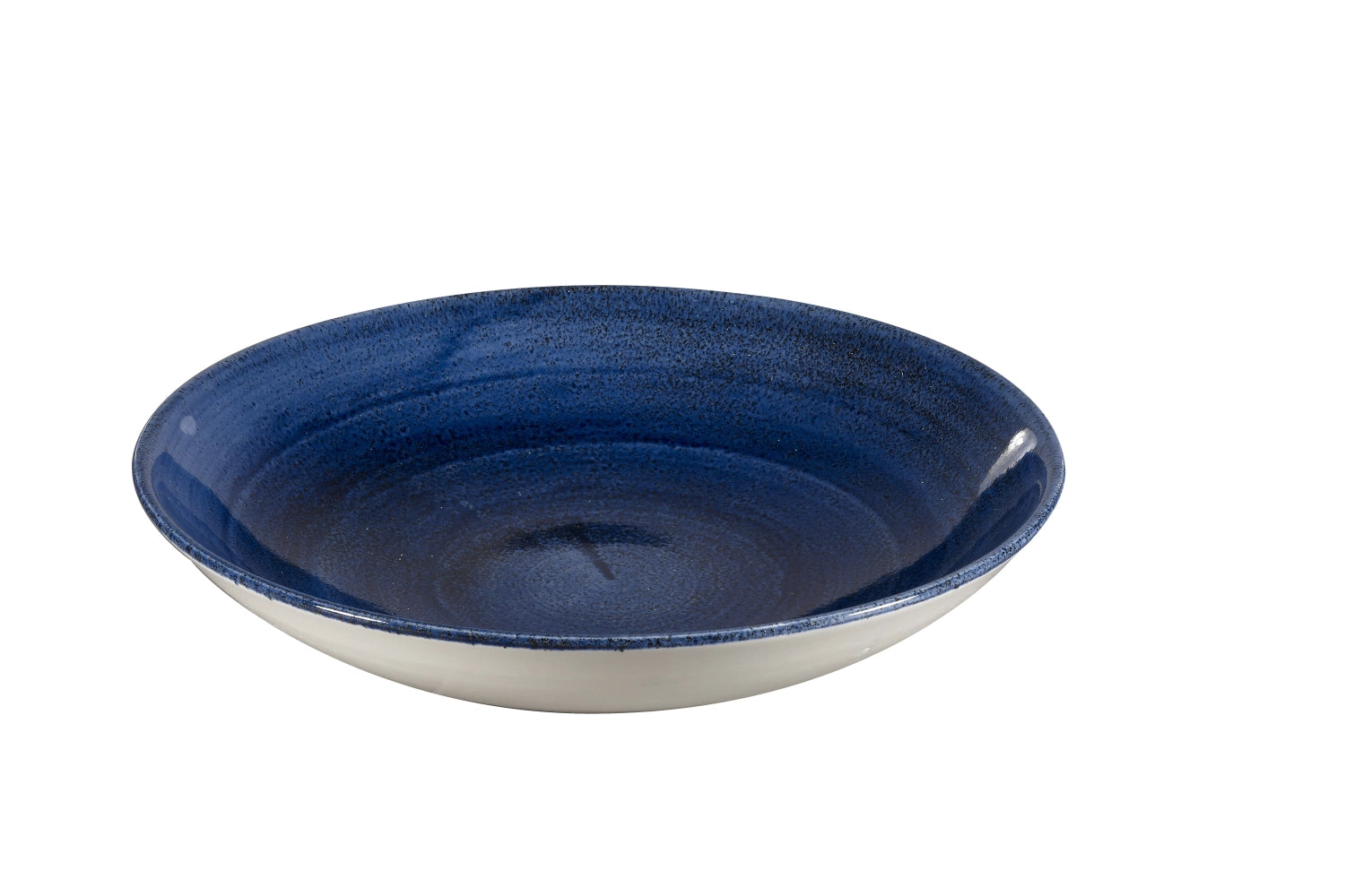 Erleben Sie den Stonecast Patina Cobalt Blue Coupe Teller von Churchill – ein stilvolles, tiefes Porzellan-Highlight für Ihre Tischdekoration.