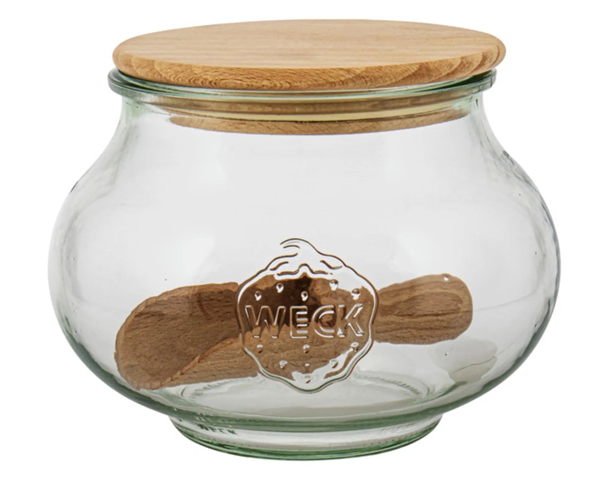 WECK Vorratsglas mit Holzdeckel und Schaufel 1000 ml in  präsentiert im Onlineshop von KAQTU Design AG. Aufbewahrungsdose ist von WECK