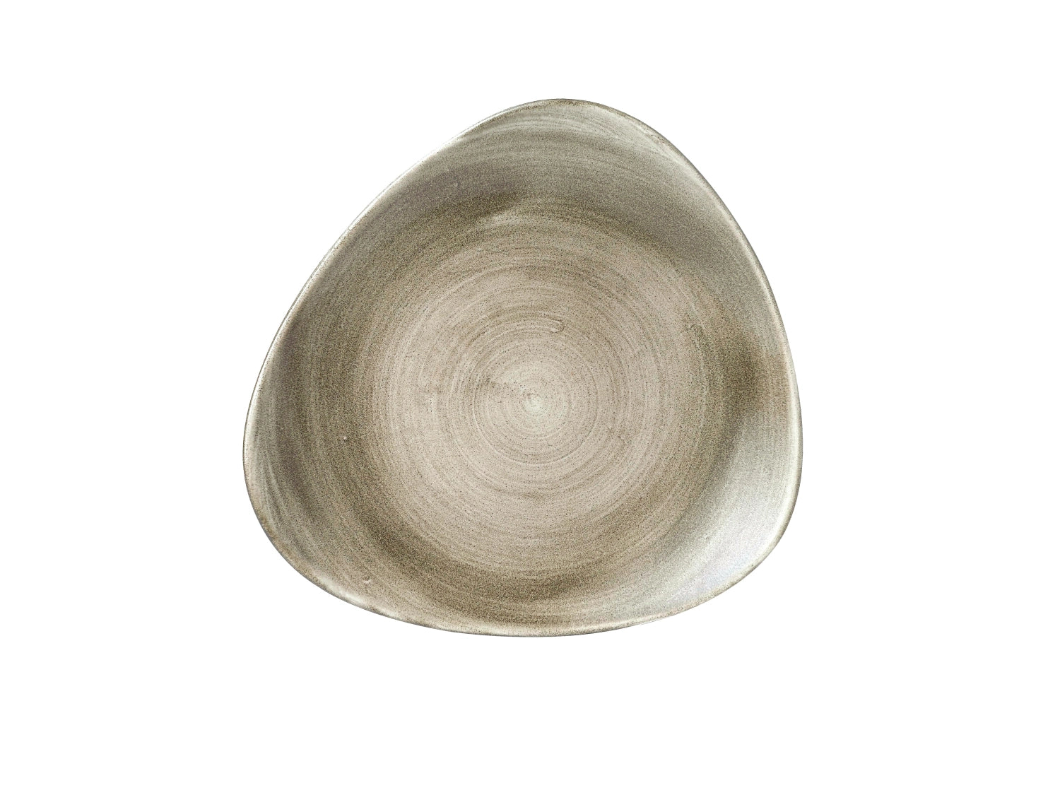 Piatta triangolare taupe di patina di stonecast piatto 26,5 cm