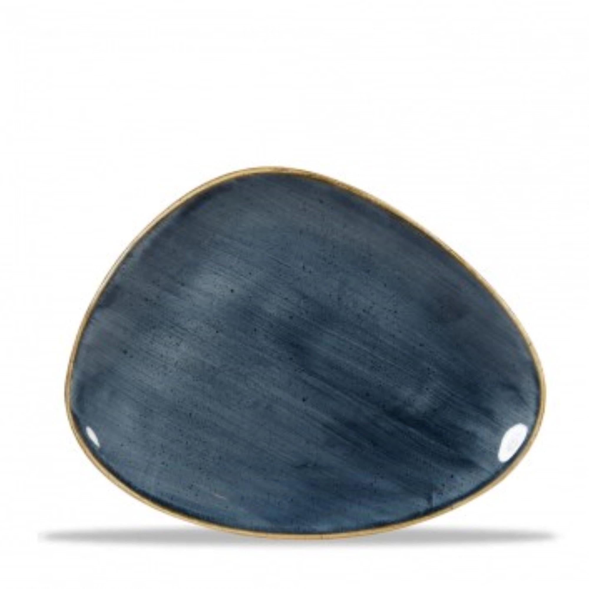 Elegante, langlebige Porzellanplatte in Blueberry-Farbgebung, ideal für kreative Speisenpräsentation in Restaurants und Hotels.