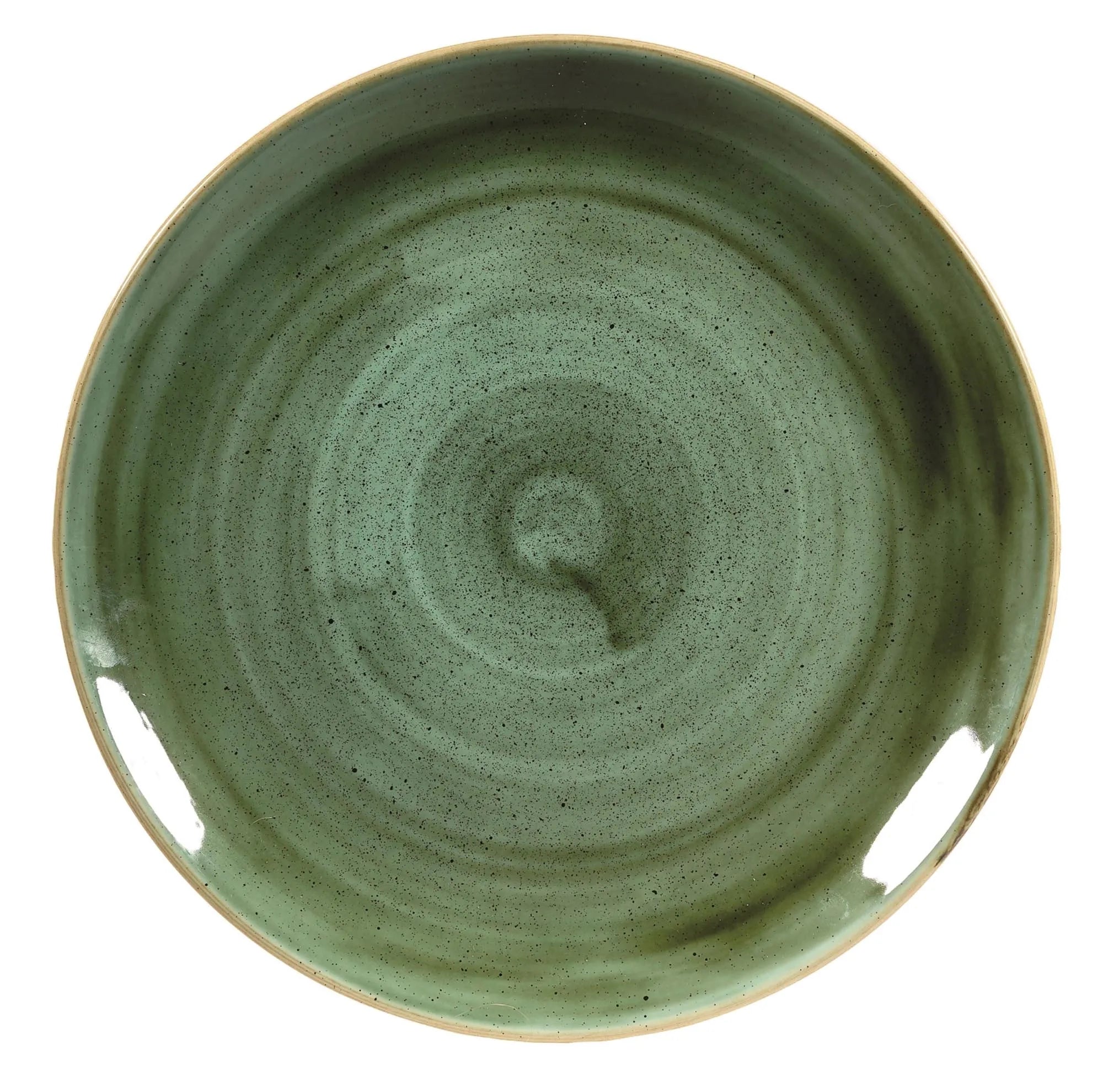 Der Stonecast Samphire Green Coupe Teller von Churchill: Handbemalt, langlebig, ideal für stilvolle Präsentationen.