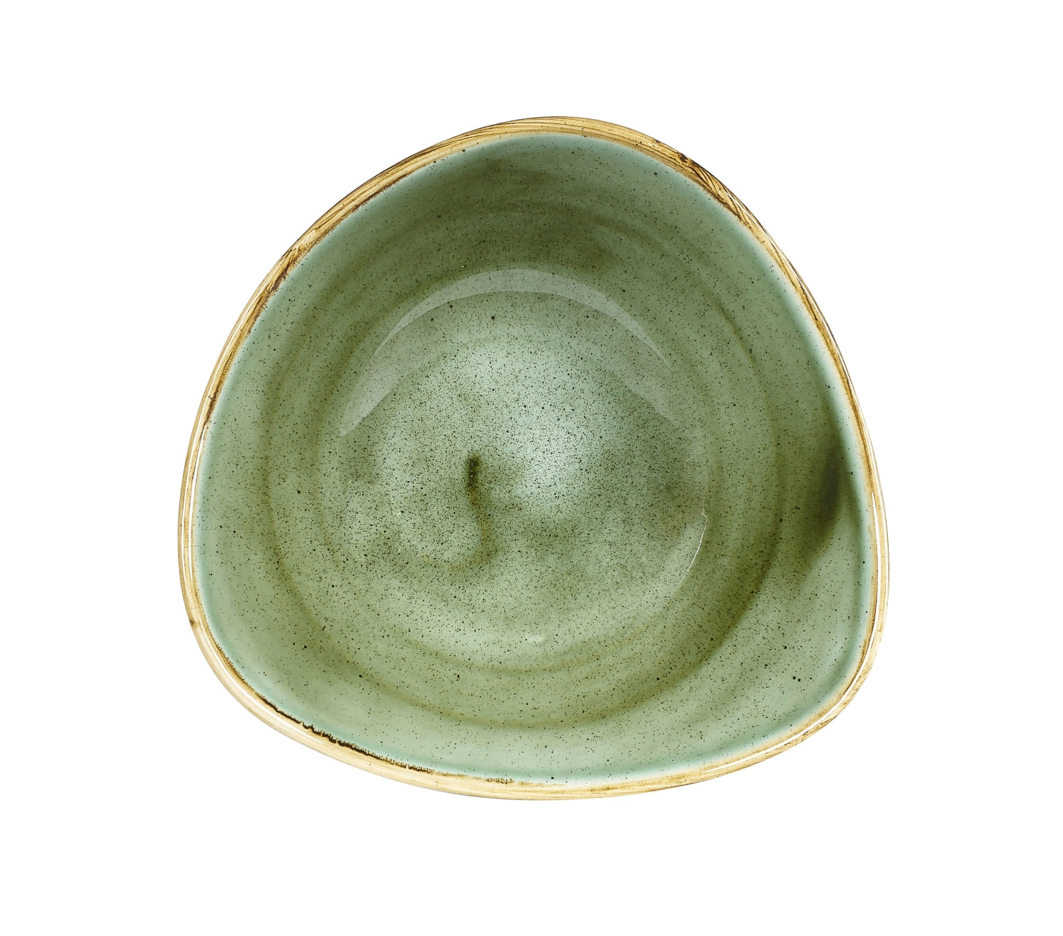 Stonecast Samphire Green Triangel Teller tief 18.5cm, 37cl - KAQTU Design