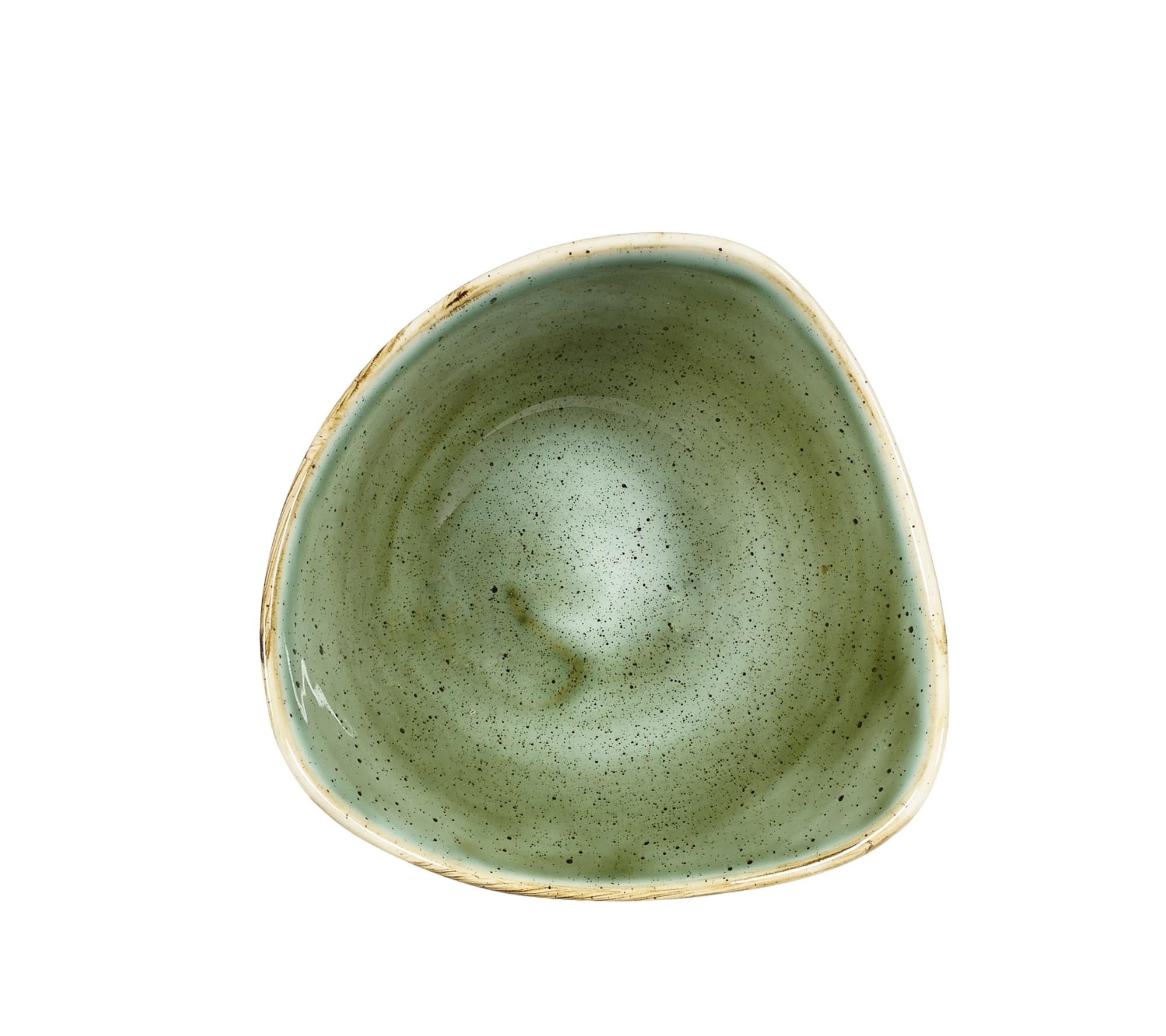 Die Stonecast Samphire Green Triangel Schüssel (15,3 cm, 26 cl) von Churchill vereint handgefertigte Eleganz und langlebiges Porzellan in frischem Grün.