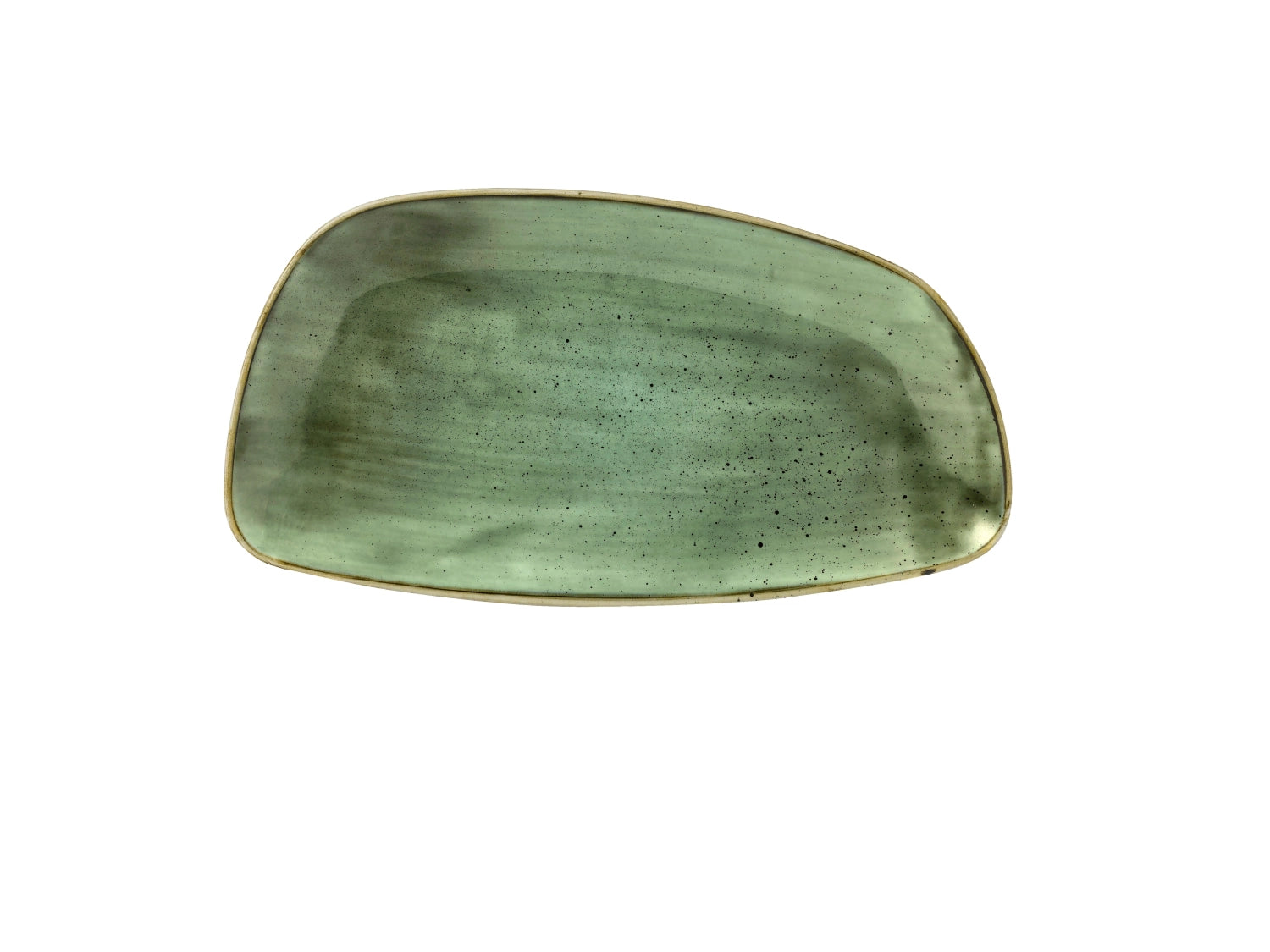 Stonecast Samphire Green Geo Plate 35x18.5cm