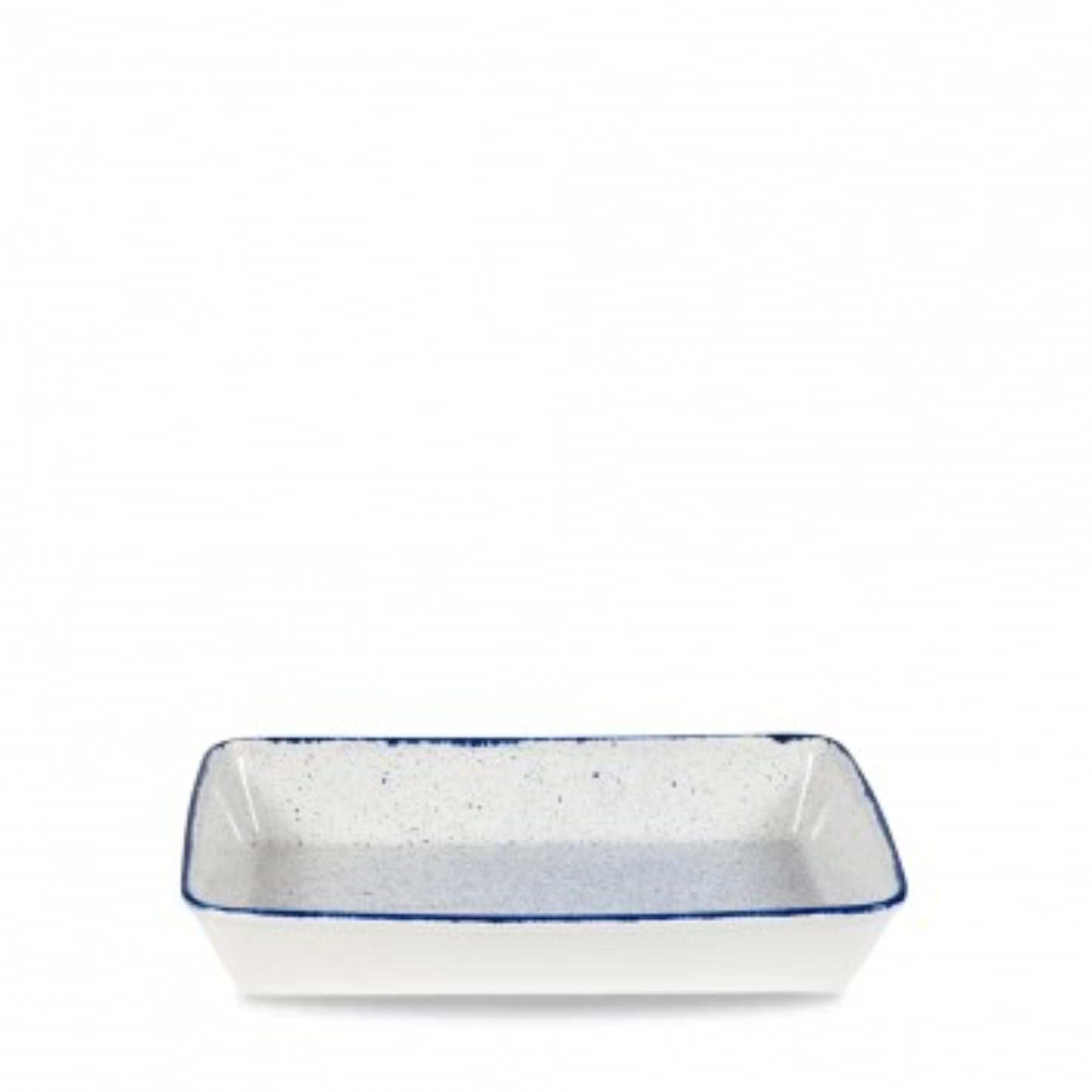 Elegante Stonecast Hints Indigo Blue Backform (38x25x6.2cm) von Churchill: robust, kratzfest, gleichmässige Wärmeverteilung, spülmaschinenfest.