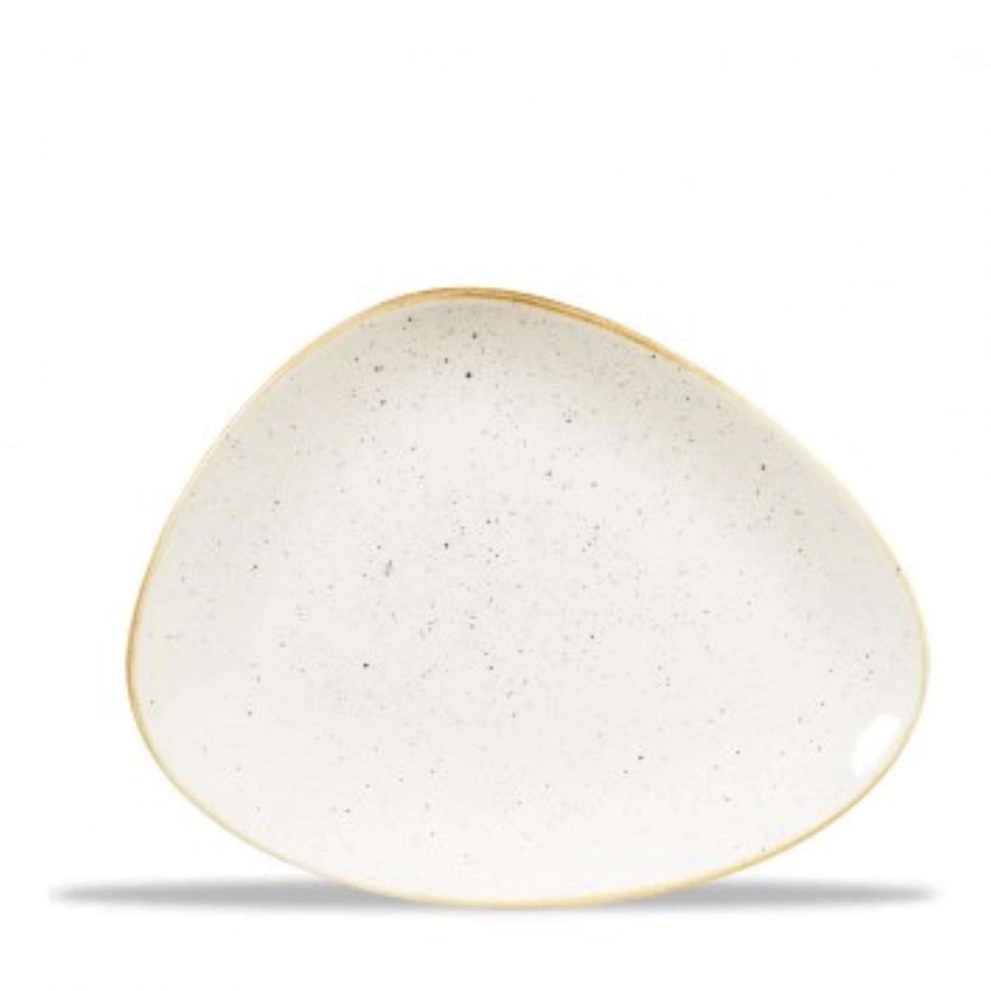 Elegante Dreiecksplatte aus robuster Stoneware, ideal für kreative Speisenpräsentation. Spülmaschinenfest, mikrowellengeeignet.