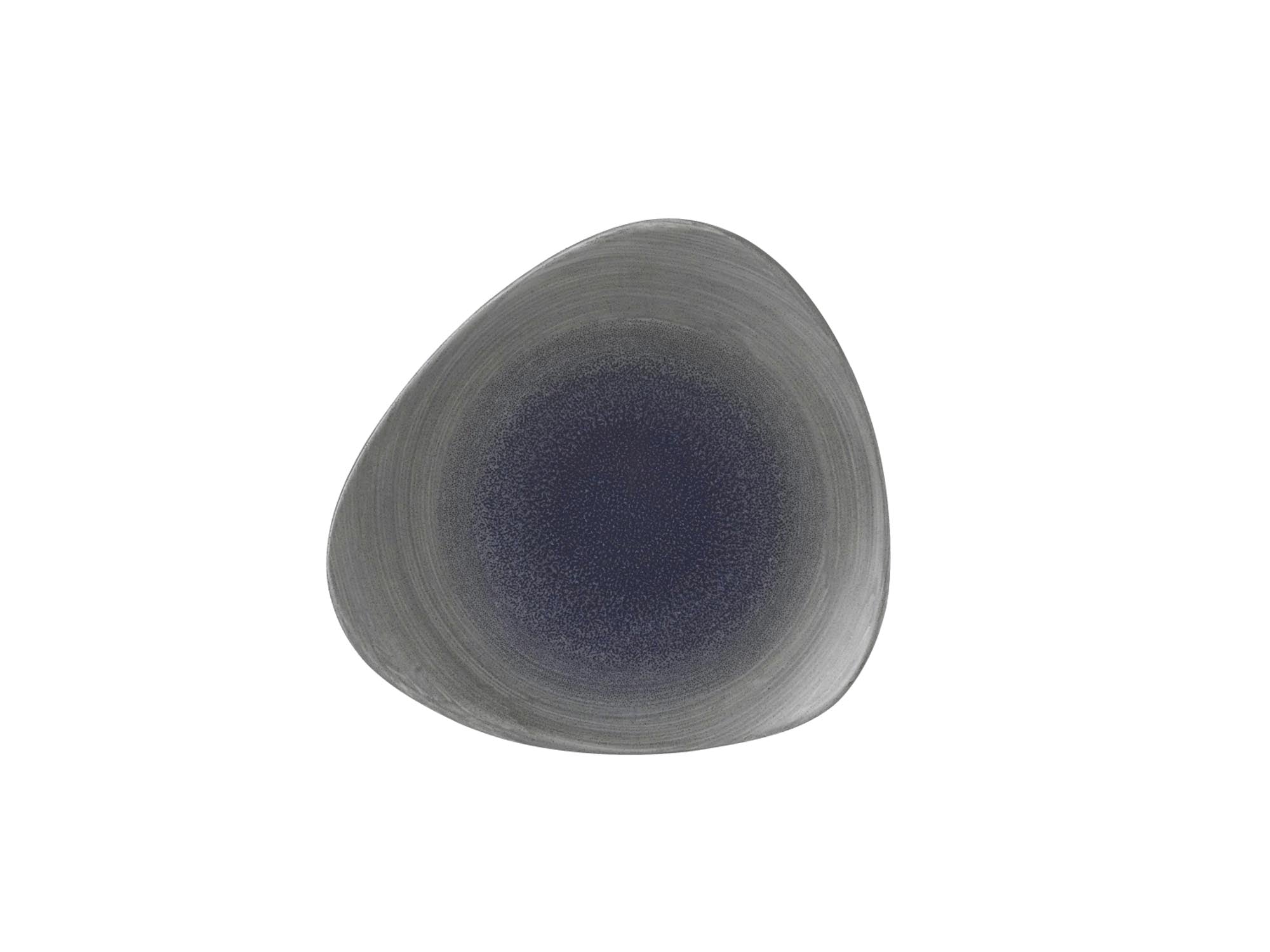 Der Stonecast Aqueous Fjord Triangel Teller von Churchill: 22,9 cm, Porzellan, einzigartiges Design, ideal für stilvolle Präsentationen.