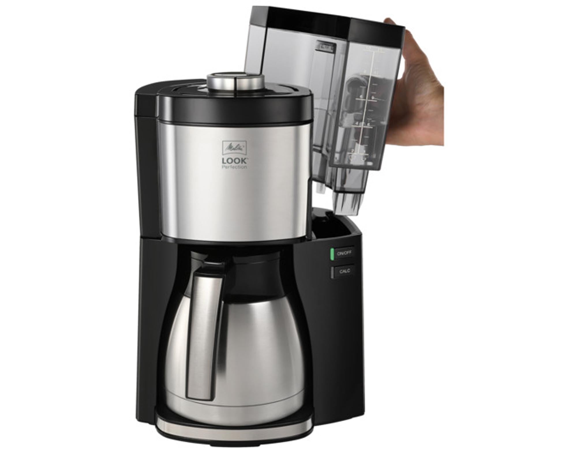 Elegante Melitta Look Therm Kaffeemaschine: AromaSelector, Timer, Edelstahl-Thermkanne für heißen, individuellen Kaffeegenuss.