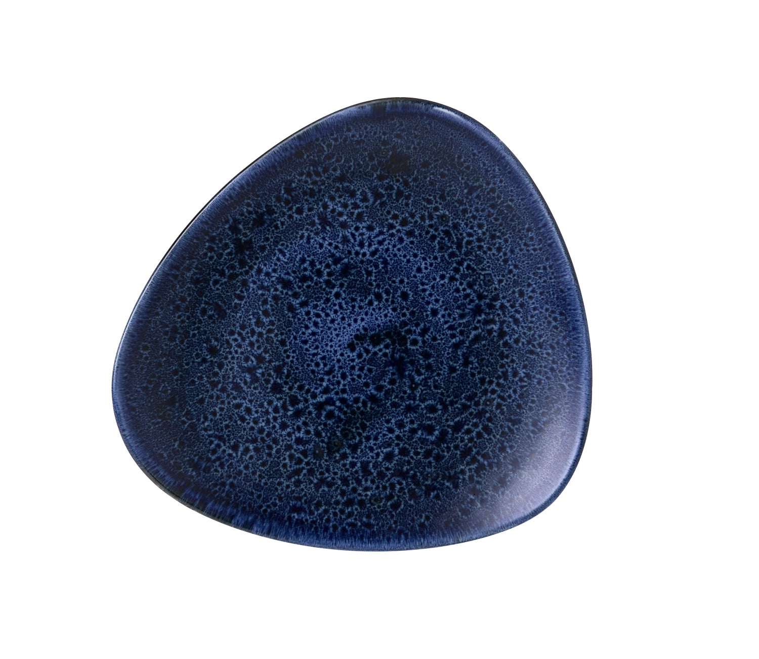 Stonecast Plume Ultramarine Triangel Teller flach 22.9cm - KAQTU Design