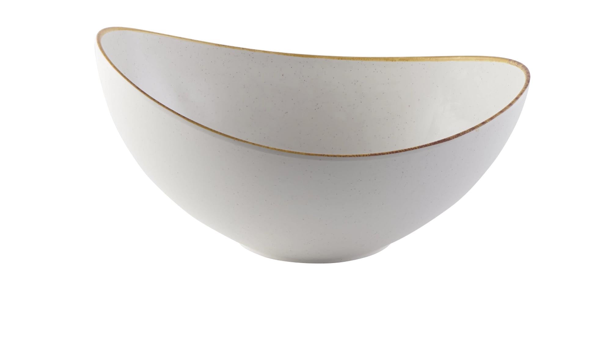 Elegante, langlebige Buffet-Schüssel aus Melamin in Barley White, ideal für stilvolle Präsentationen bei Veranstaltungen.