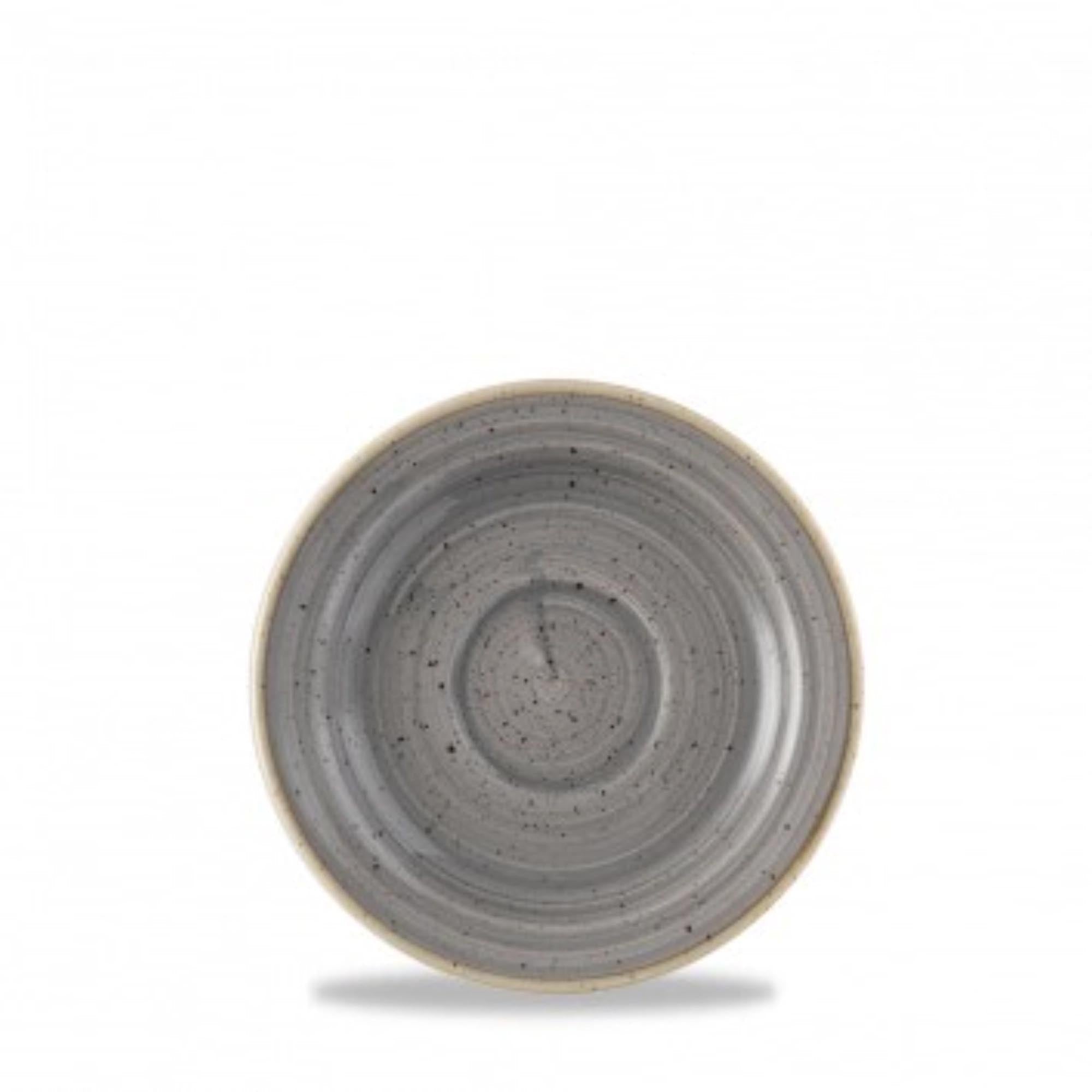 Elegante 15cm Untertasse aus robustem Porzellan in Peppercorn Grey, kratzfest, spülmaschinengeeignet, ideal für Kaffee & Tee.
