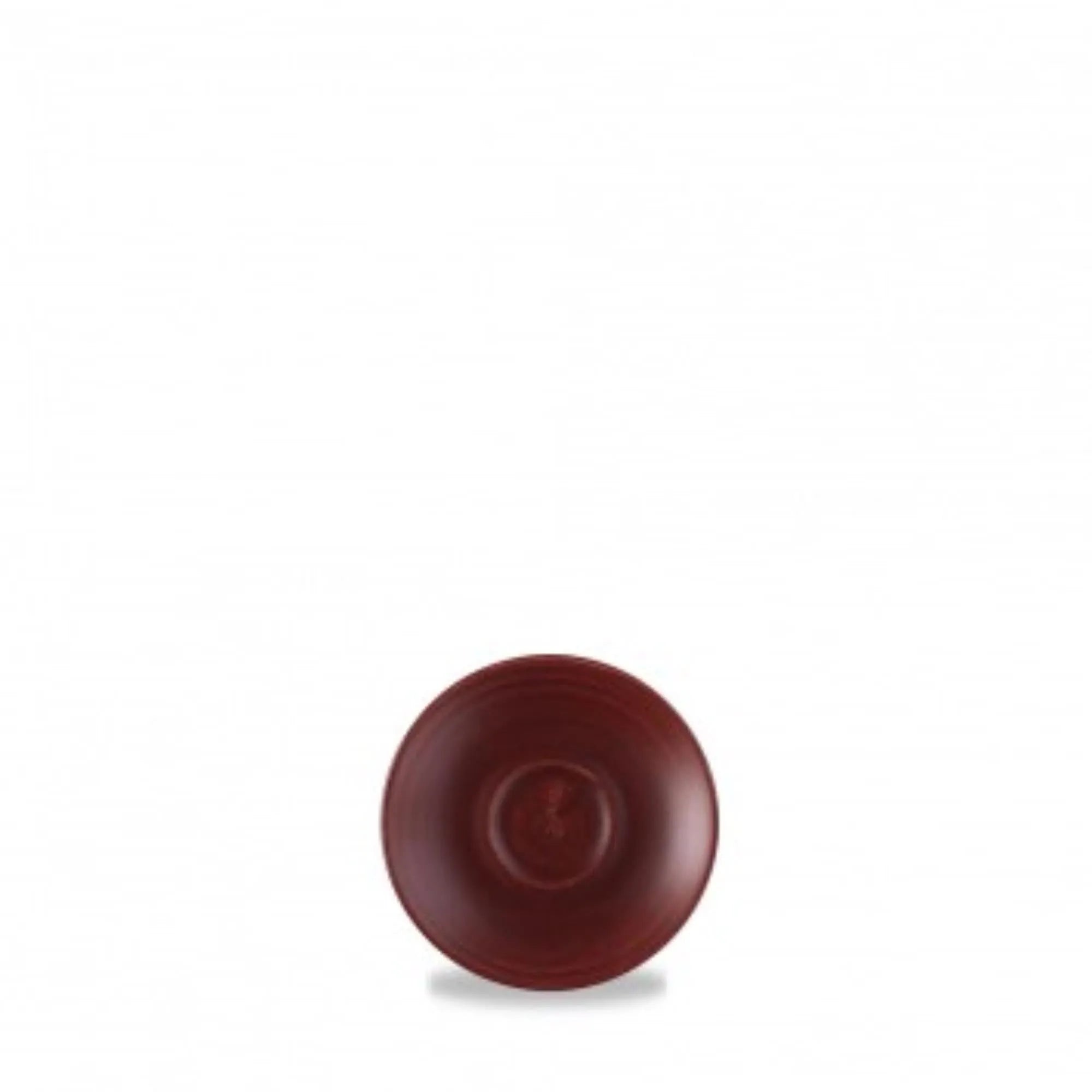 Elegante 11,8 cm Untertasse aus robustem Porzellan in Patina Red Rust. Ideal für Restaurants, Cafés und Zuhause. Mikrowellen- und spülmaschinenfest.