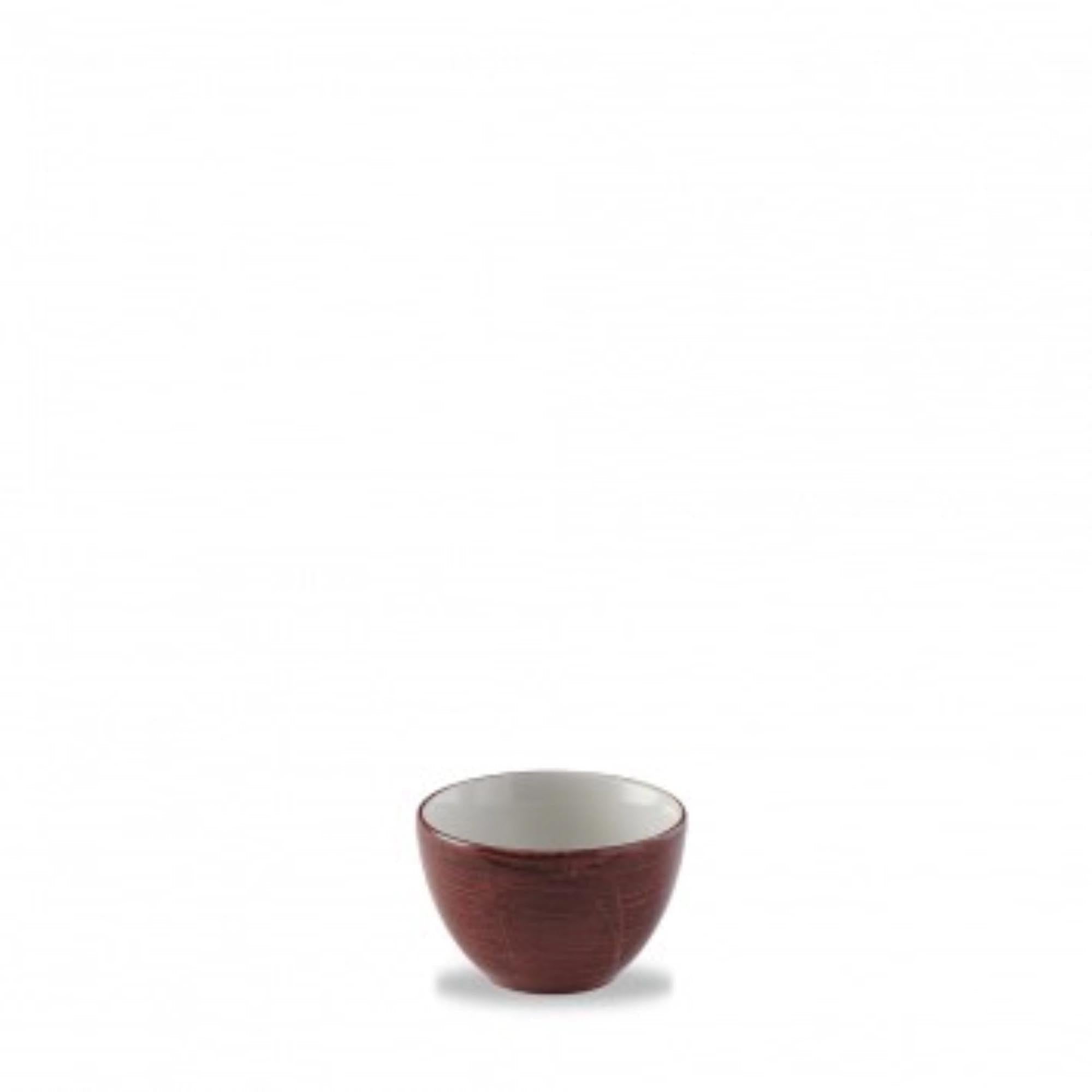 Die Stonecast Patina Red Rust Zuckerschale von Churchill besticht durch rustikalen Charme und hochwertige Porzellanqualität. Perfekt für stilvolle Tischdekoration.