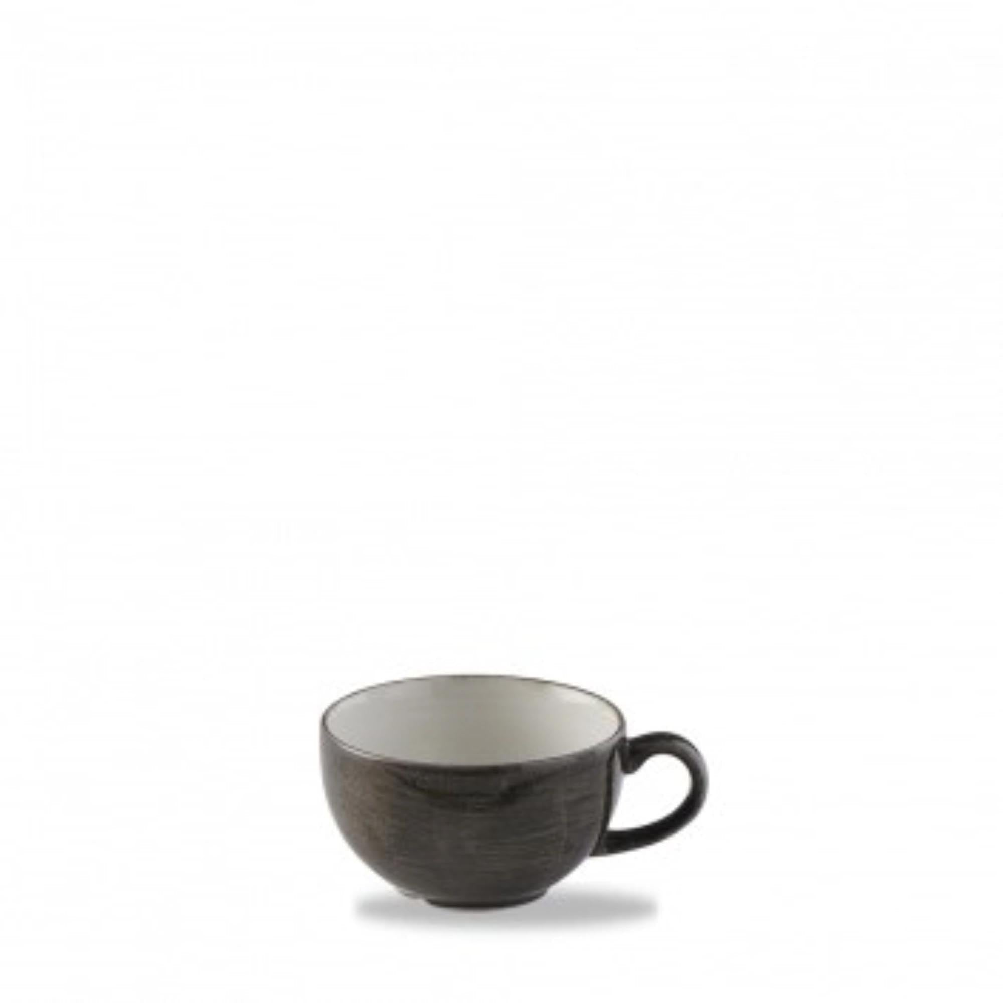 Elegante Stonecast Patina Iron Black Tasse von Churchill, 22,7cl, 9,5cm, aus hochwertigem Porzellan, stilvoll und langlebig.