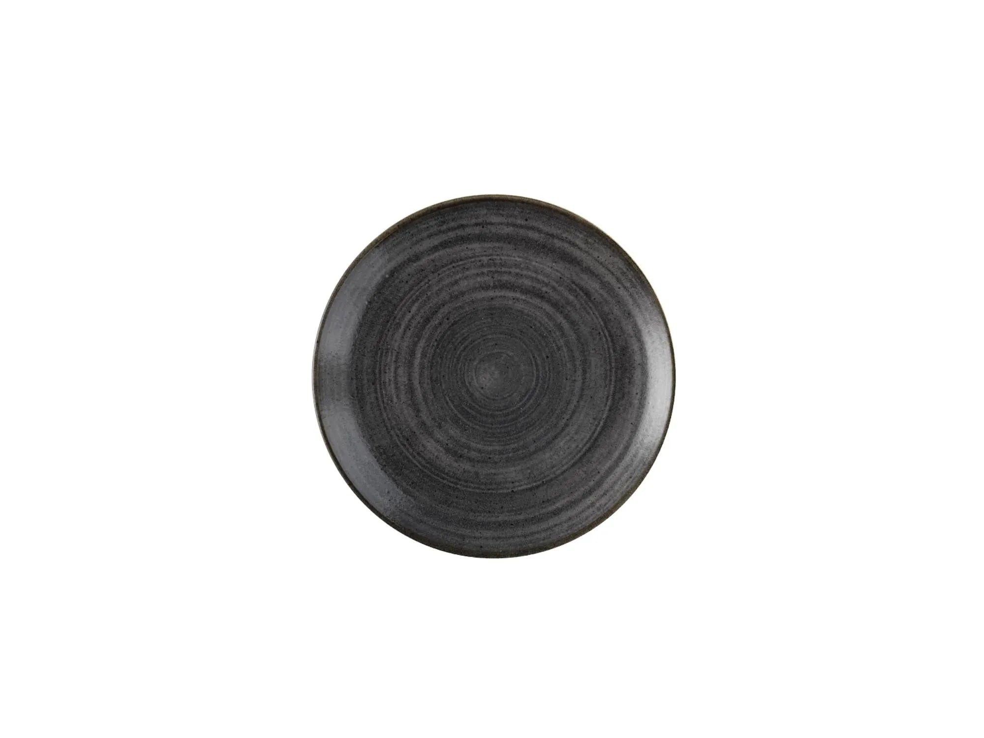Der Stonecast Raw Black Coupe Teller 26cm von Churchill vereint robustes Porzellan mit stilvoller Ästhetik, ideal für jede Tischdekoration.