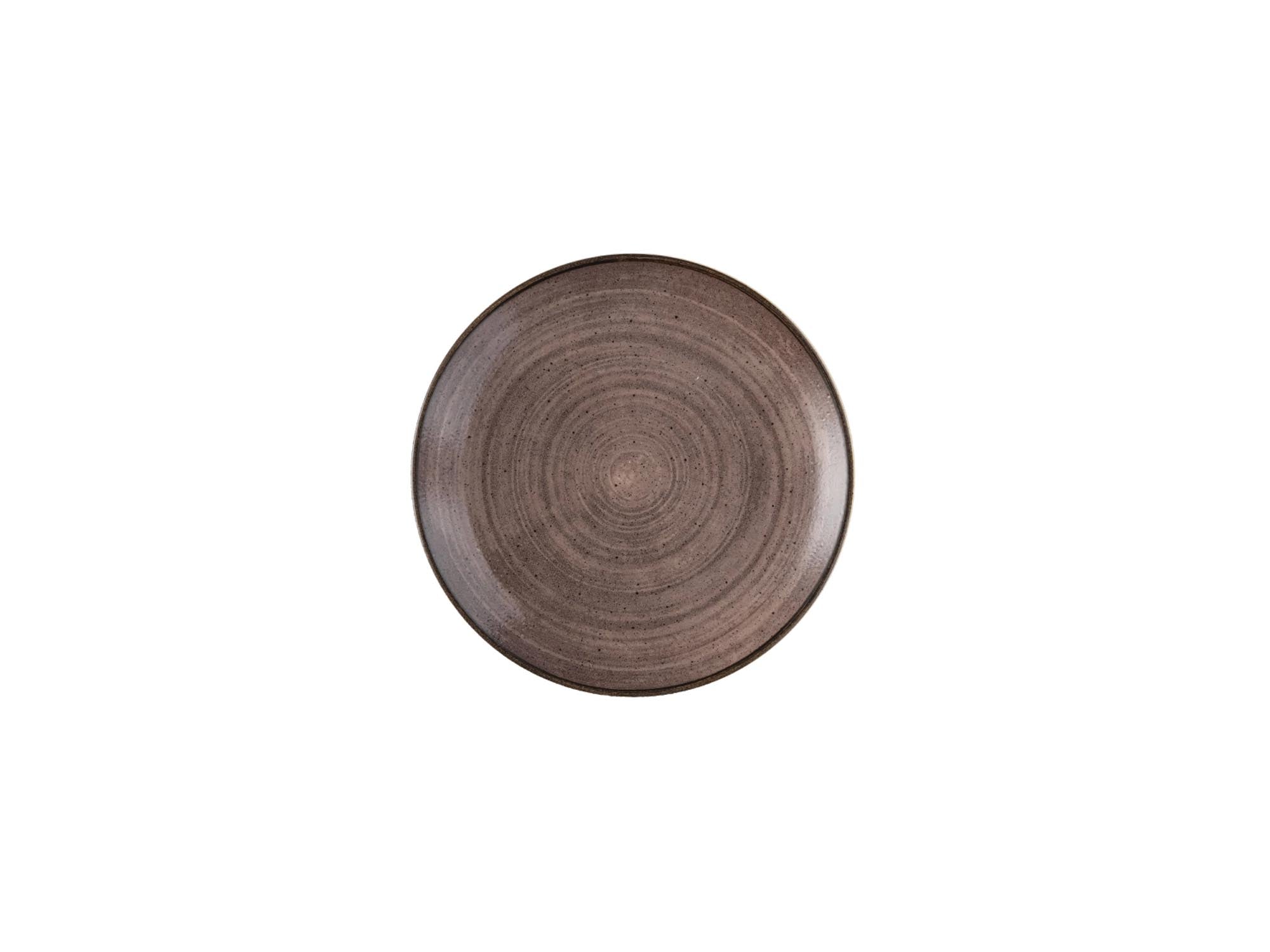 Robuste 26cm Porzellan-Teller in Raw Brown, hitzebeständig, kratzfest, ideal für Gastronomie und Zuhause. Stilvoll und langlebig.