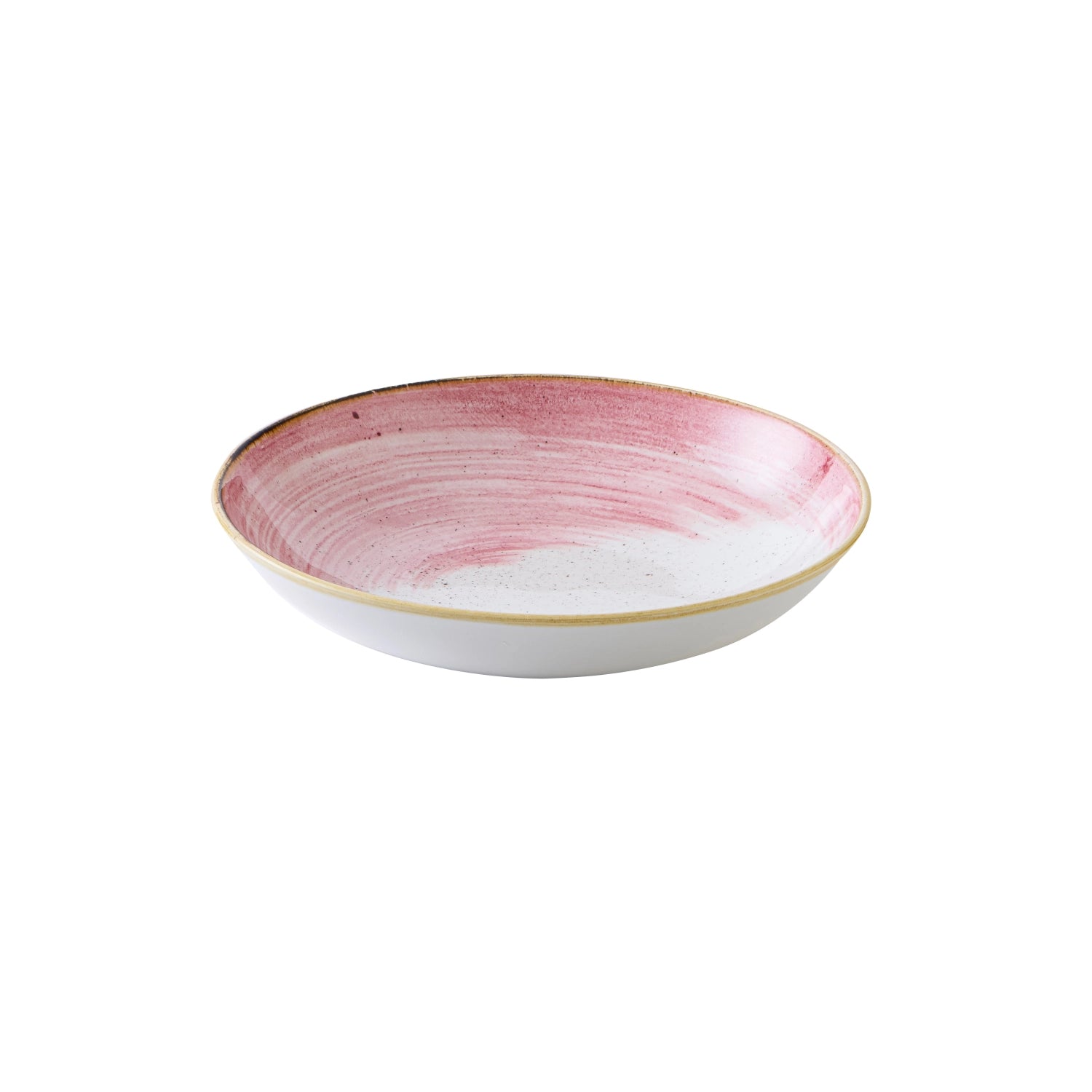 Eleganter, tiefen Coupe Teller in sanftem Rosé aus der Stonecast Accents Reihe von Churchill, Durchmesser 24,8 cm, perfekt für besondere Anlässe.