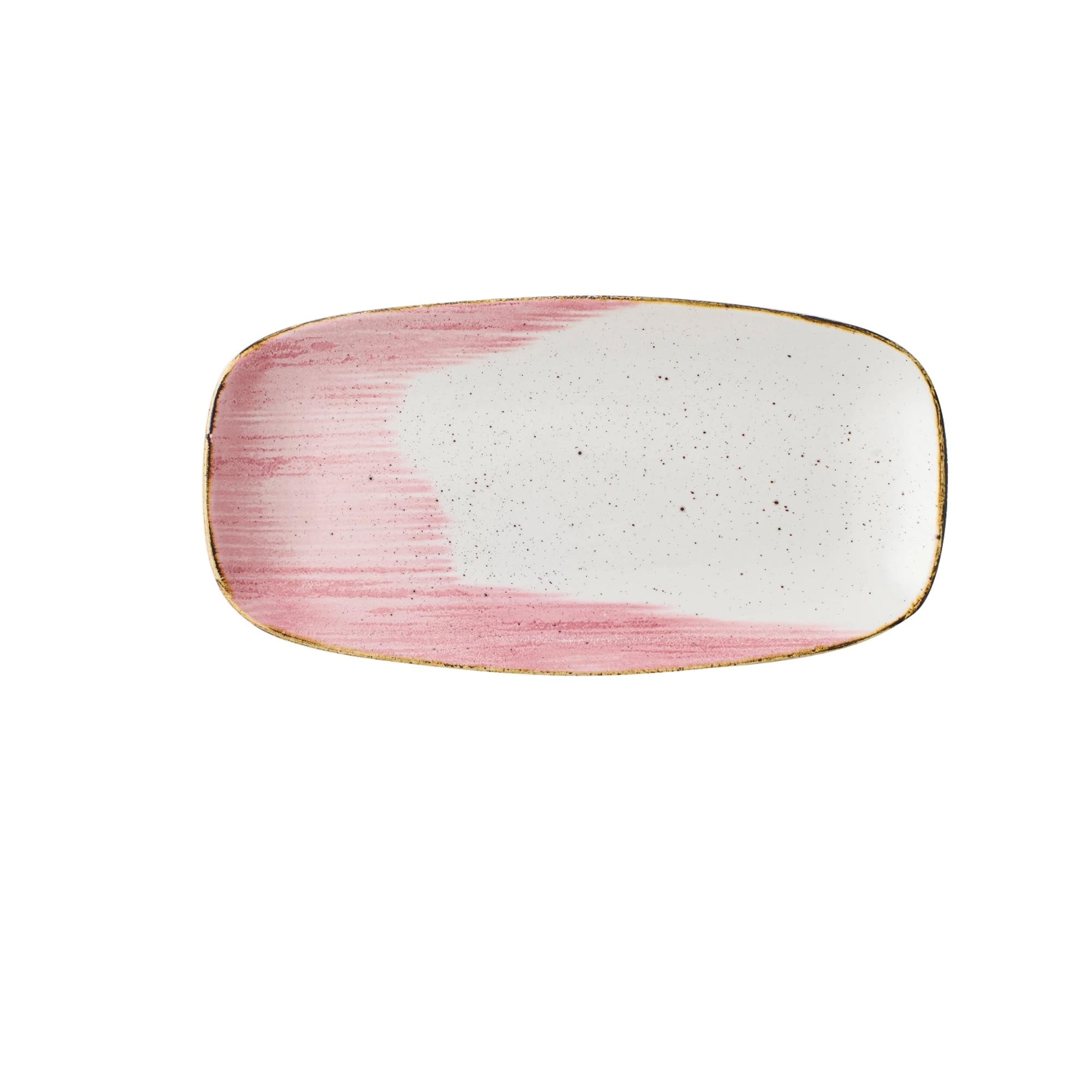 Elegante, pinkfarbene Porzellanplatte (29.8x15.3cm) von Churchill, ideal für stilvolle Speisenpräsentation.