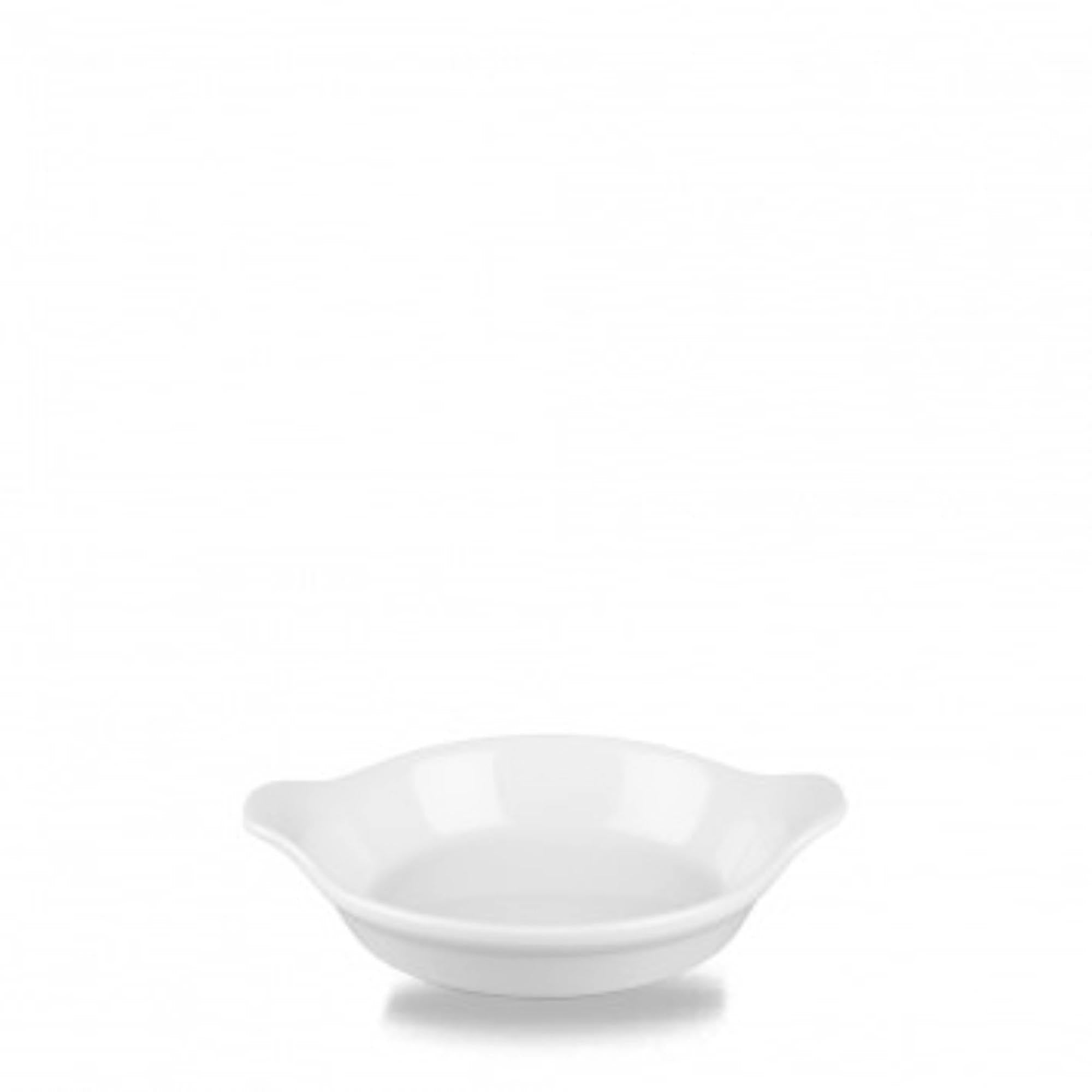 Elegante, weiße Mini-Schale (12,5x15,2cm, 18cl) von Churchill: haltbar, spülmaschinenfest, mikrowellen- und ofengeeignet.