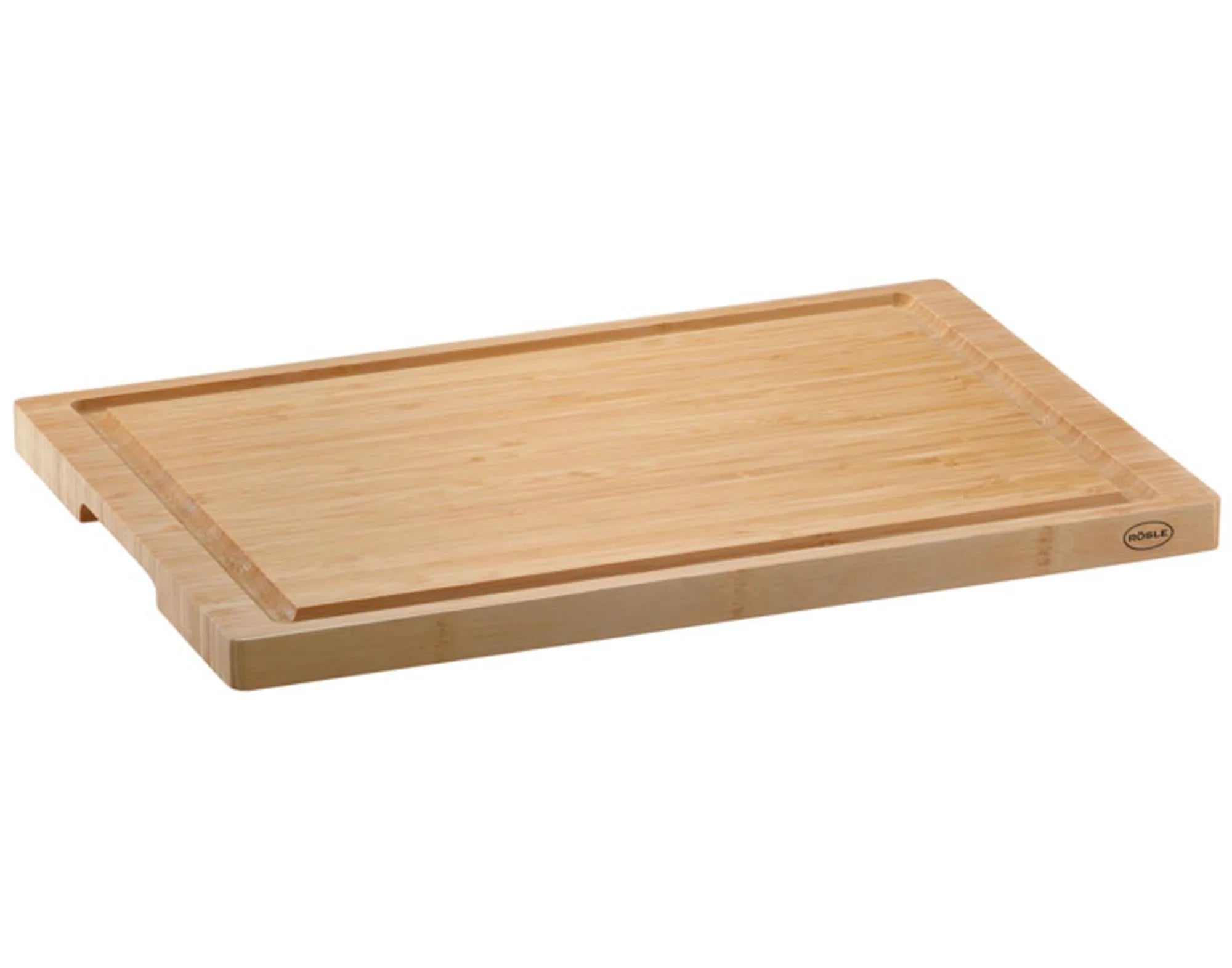 Hochwertiges RÖSLE Bambus-Schneidbrett 39x26 cm: langlebig, antibakteriell, ideal für Gemüse, Obst & Fleisch. Nachhaltig & stilvoll.
