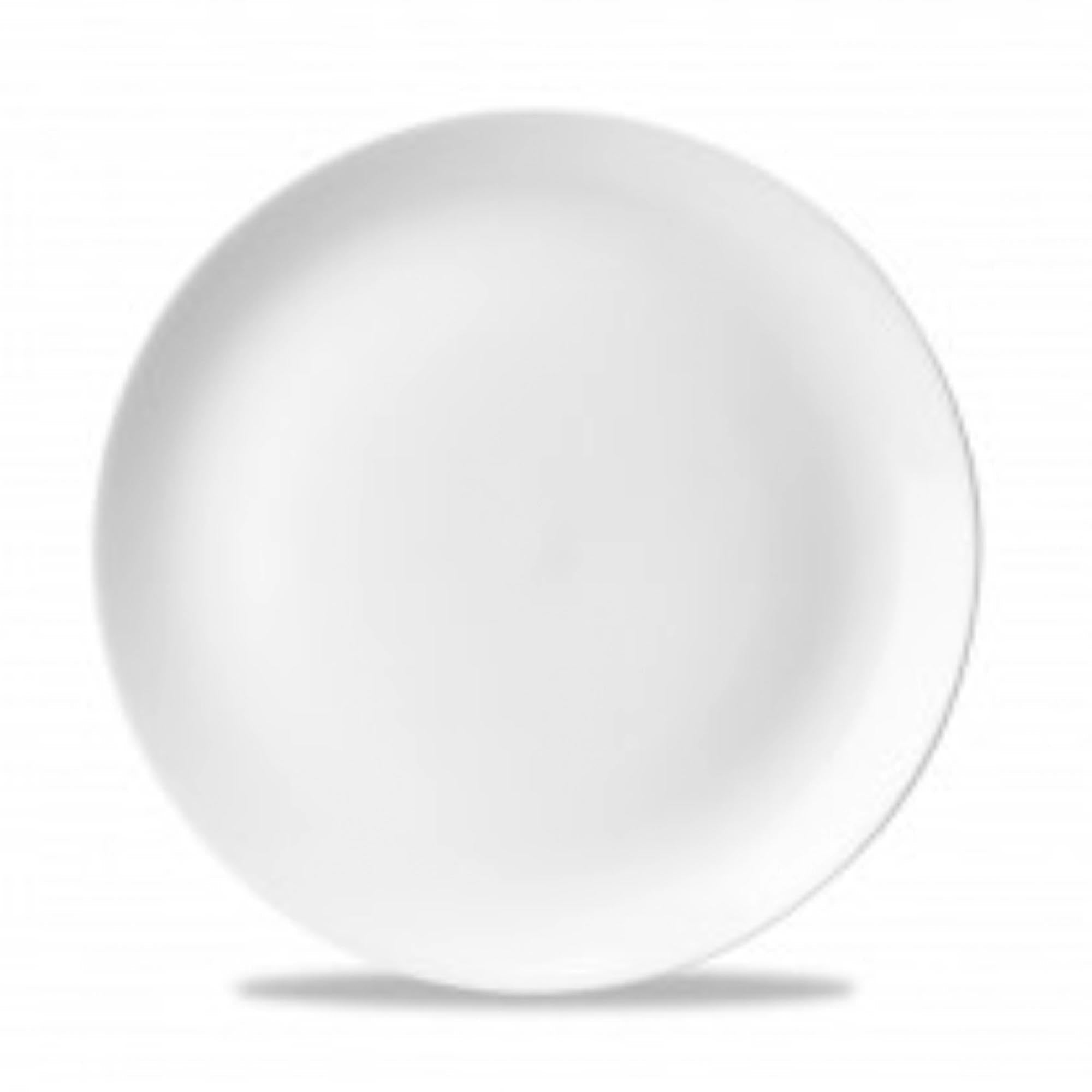 Eleganter 26cm Evolve White Coupe Teller von Churchill: robustes Porzellan, kratzfest, ideal für Hauptgerichte, spülmaschinenfest.
