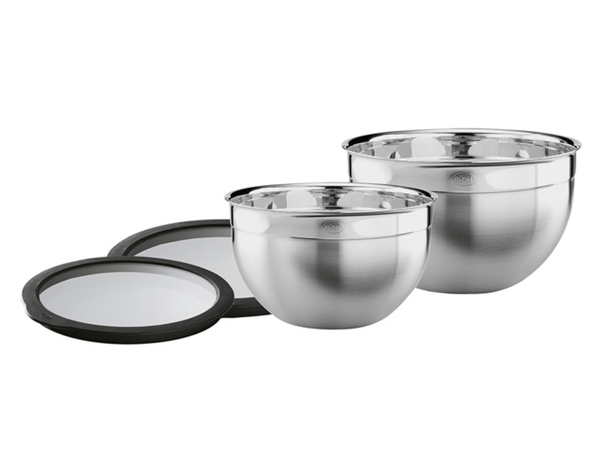 RÖSLE 4-teiliges Schüssel-Set: Glasdeckel für frische Aufbewahrung.