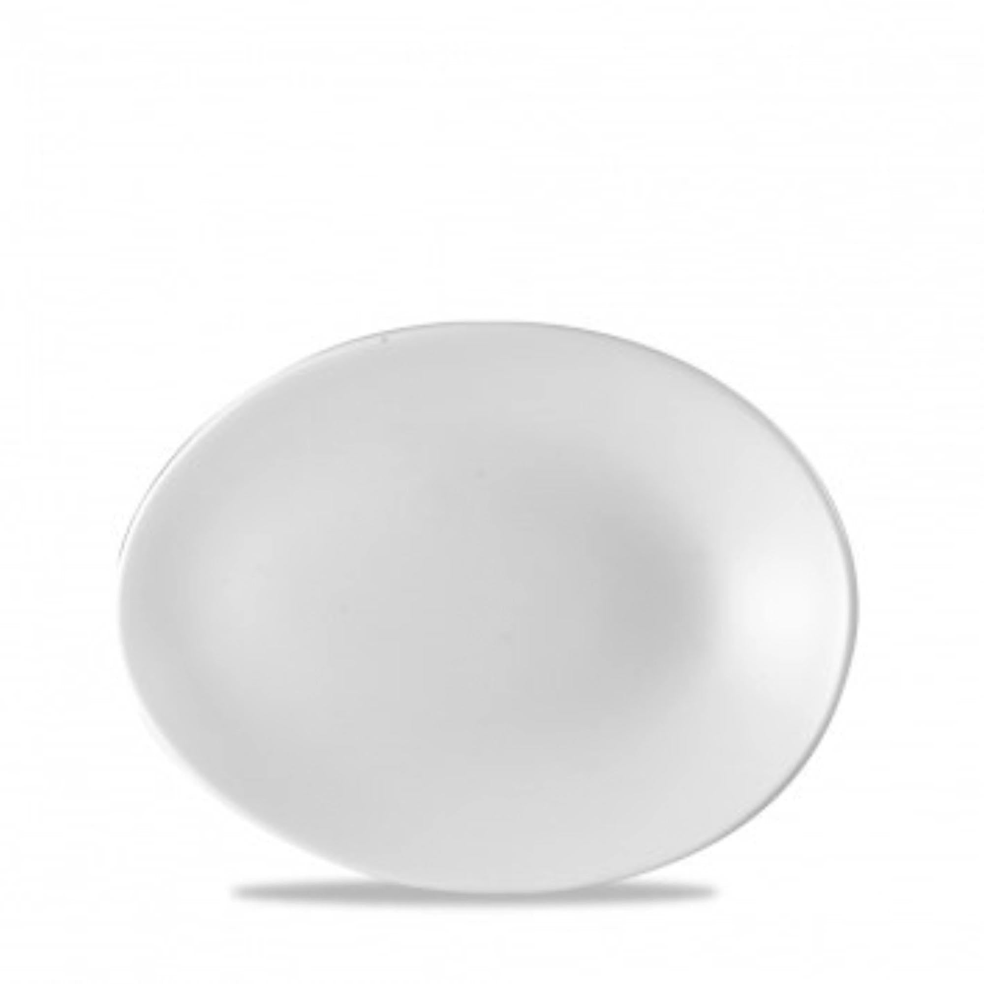 Eleganter ovaler Teller von Churchill, 19,5x15x2,5 cm, aus robustem Porzellan, ideal für Vorspeisen und Desserts.