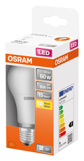 OSRAM LED-Lampe Star Classic A E27 8.5W 806lm frosted Warm White