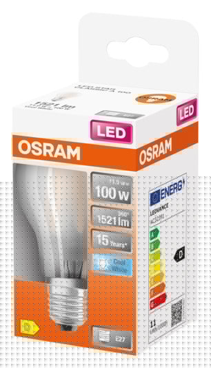 OSRAM LED-Lampe E27, 10W, 1521lm, Cool White, frosted, energieeffizient, langlebig, ideal für helle Beleuchtung.