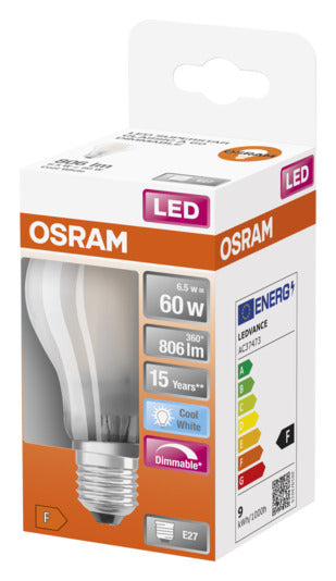 OSRAM LED-Lampe Retrofit Superstar, E27, 10W, 1521lm, Cool White, frosted, energieeffizient, langlebig, modernes Design.